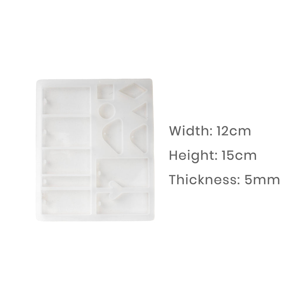 Silicone Mould Earrings and pendants 13 Cavity 15 X 12cm X D5mm 1pc