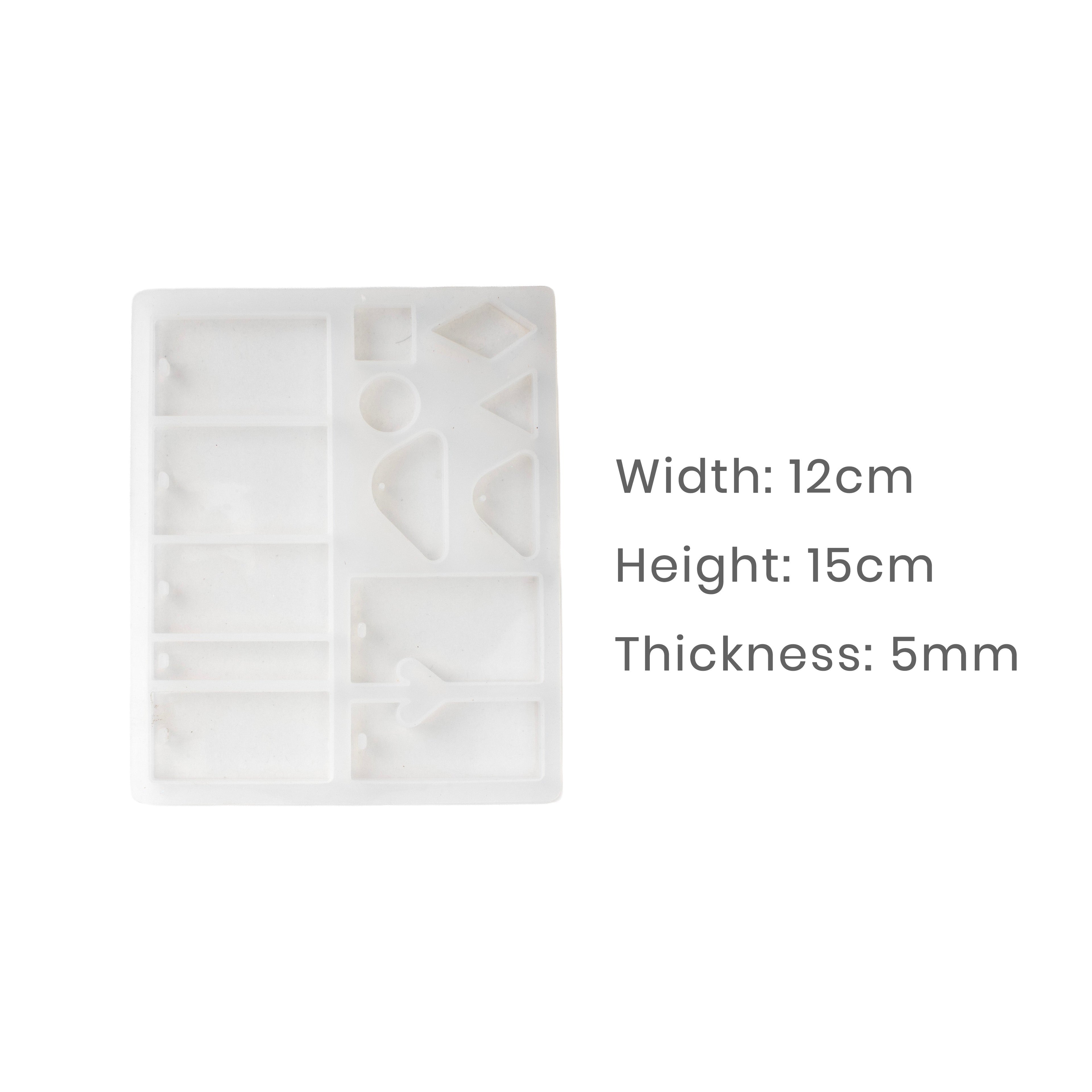 Silicone Mould Earrings and pendants 13 Cavity 15 X 12cm X D5mm 1pc