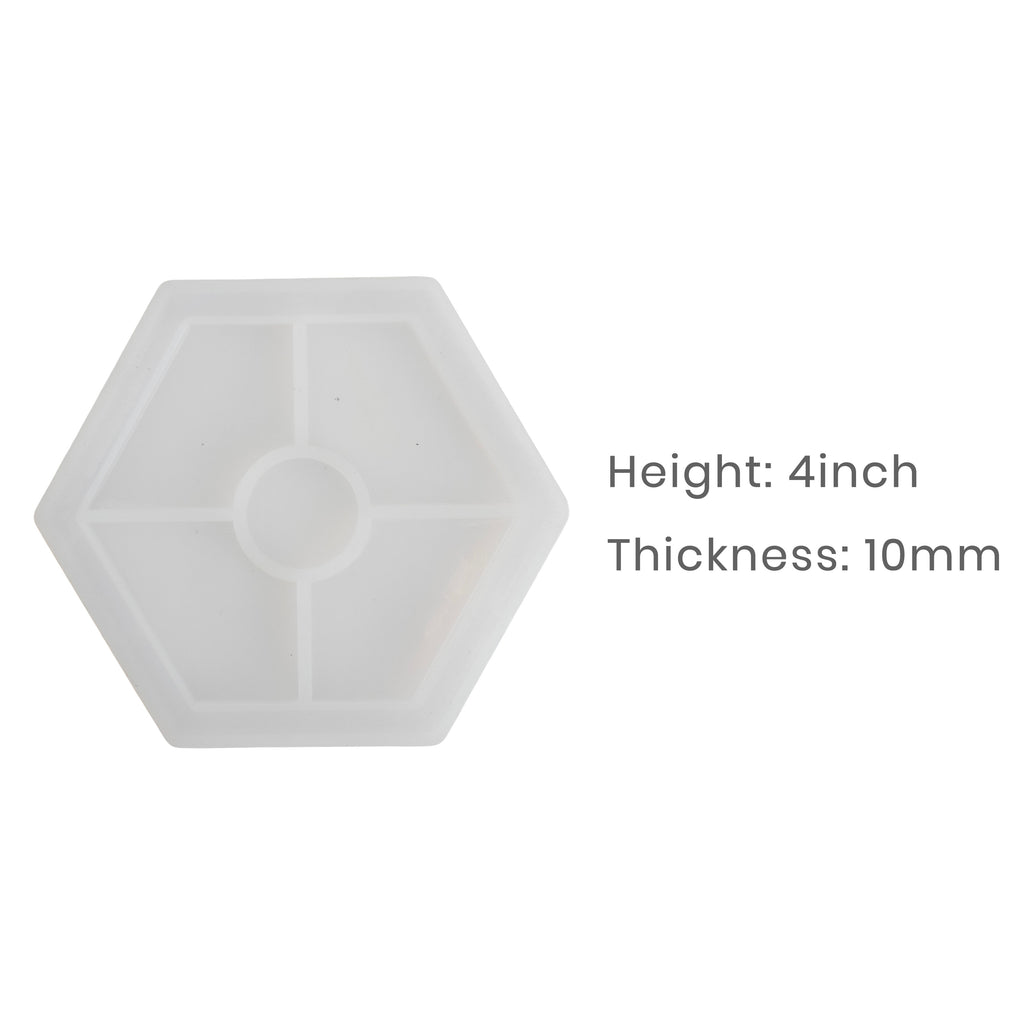 Silicone Mould Coaster Hexagon 4 Inch X D10mm 1pc