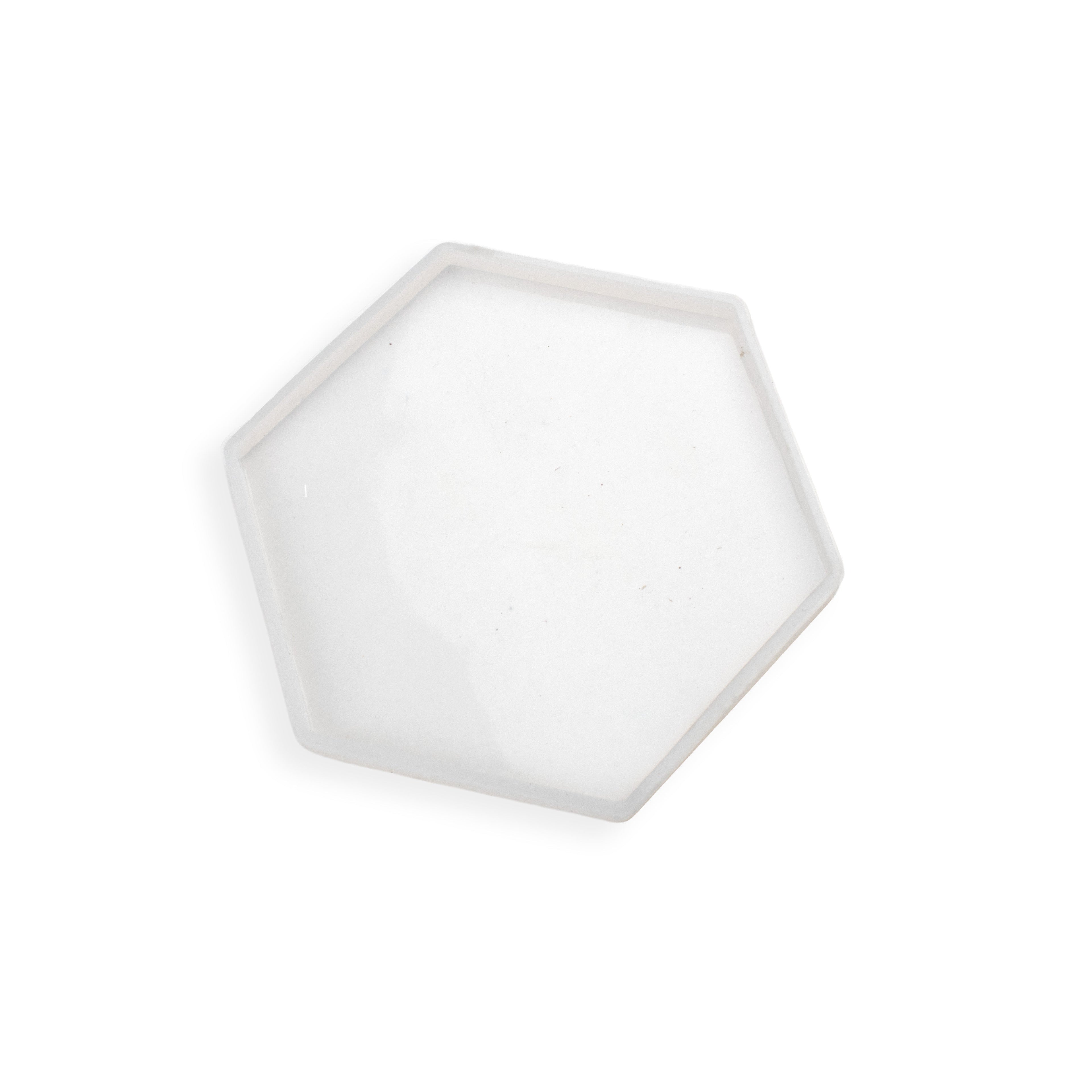 Silicone Mould Hexagon Coaster 4 Inch X D8mm 1pc