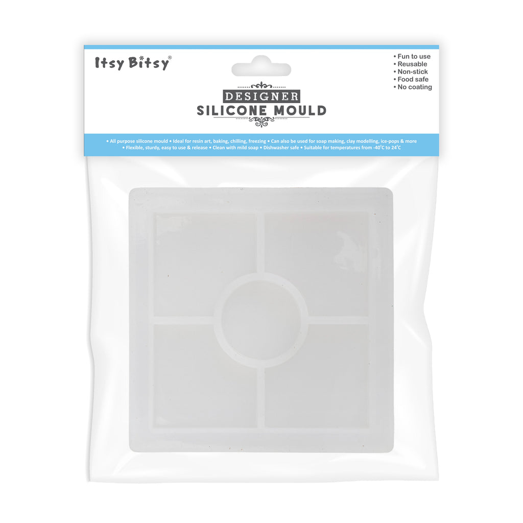 Silicone Mould Square with compartments 4 Inch X D10mm 1pc