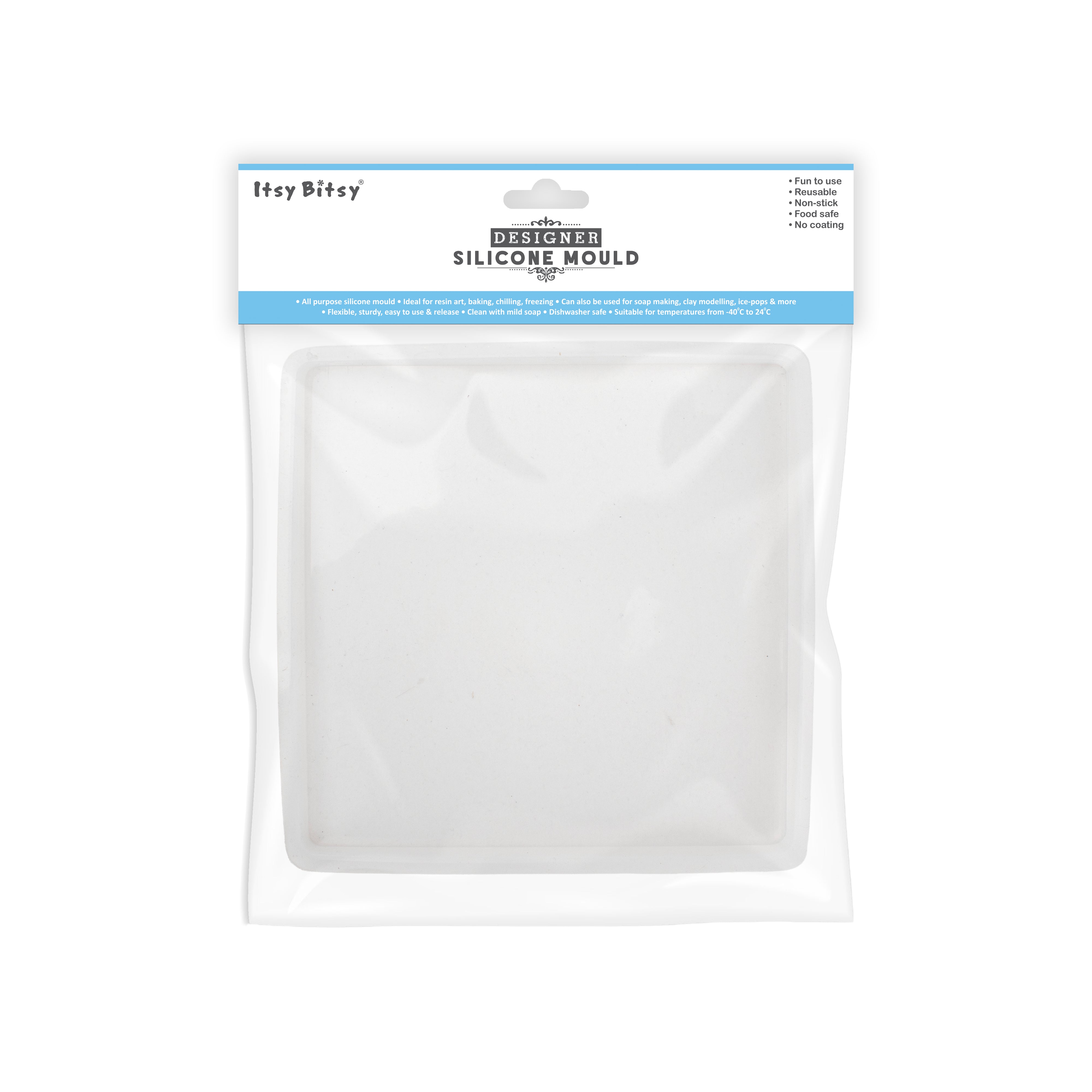 Silicone Mould Square Plain 6 X 6Inch X D10mm 1pc