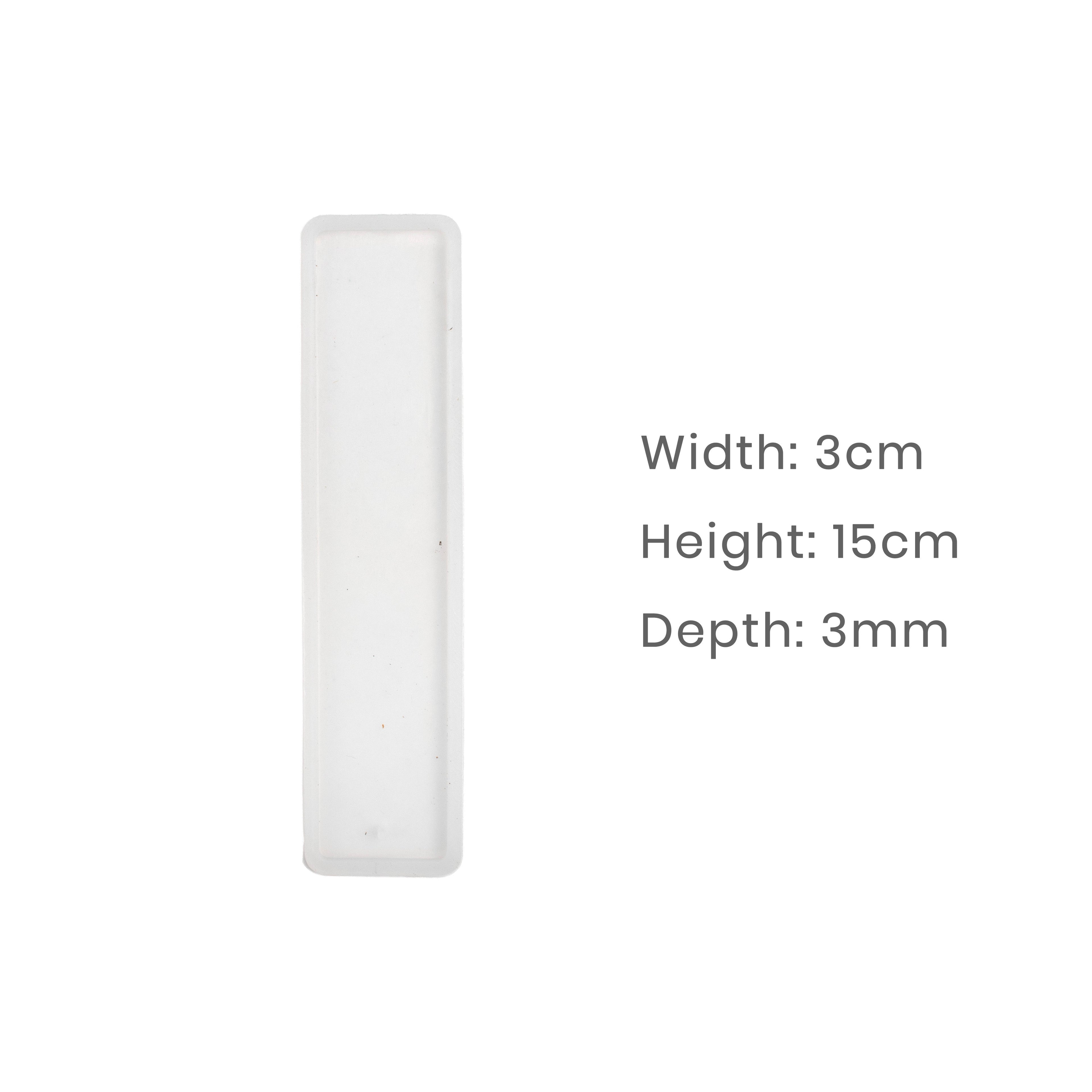 Silicone Mould Bookmark Rectangle 15 X 3cm X D3mm 1pc