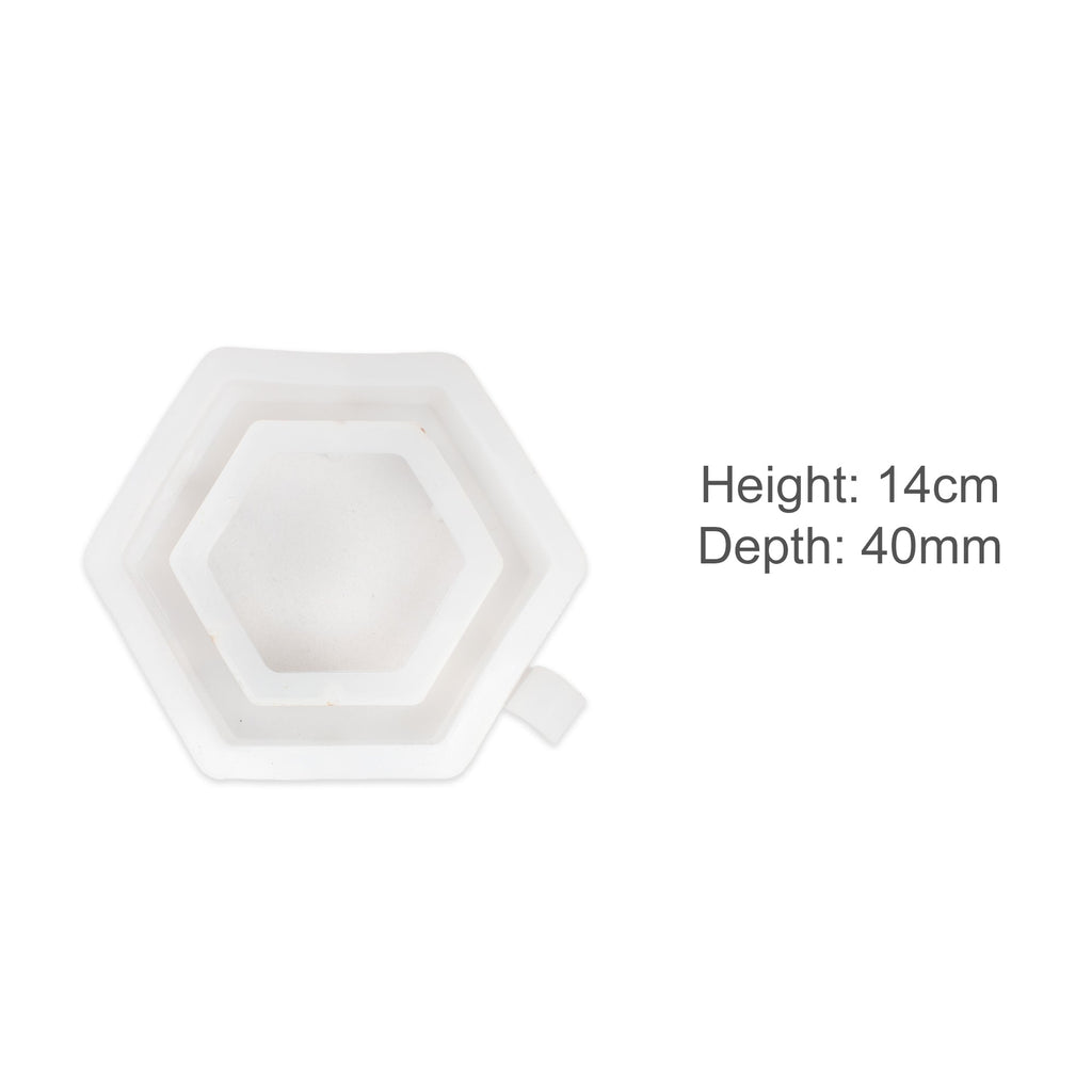 Silicone Mould Hexagon Planter With Tube 14 X D40mm 1pc