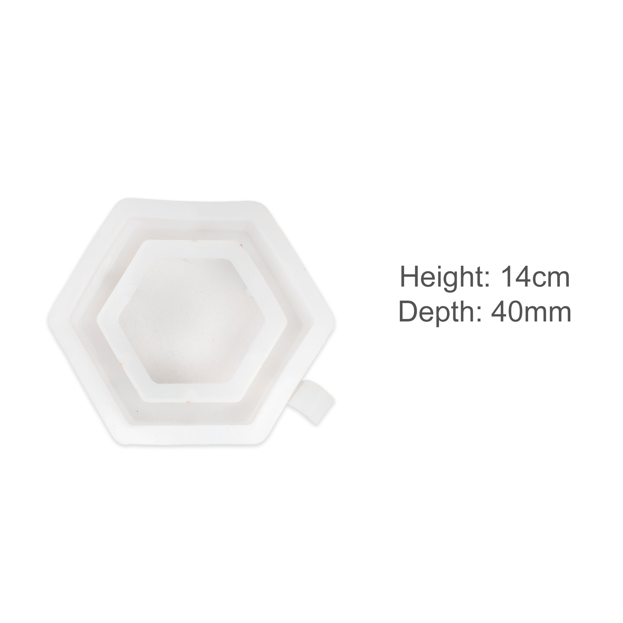 Silicone Mould Hexagon Planter With Tube 14 X D40mm 1pc