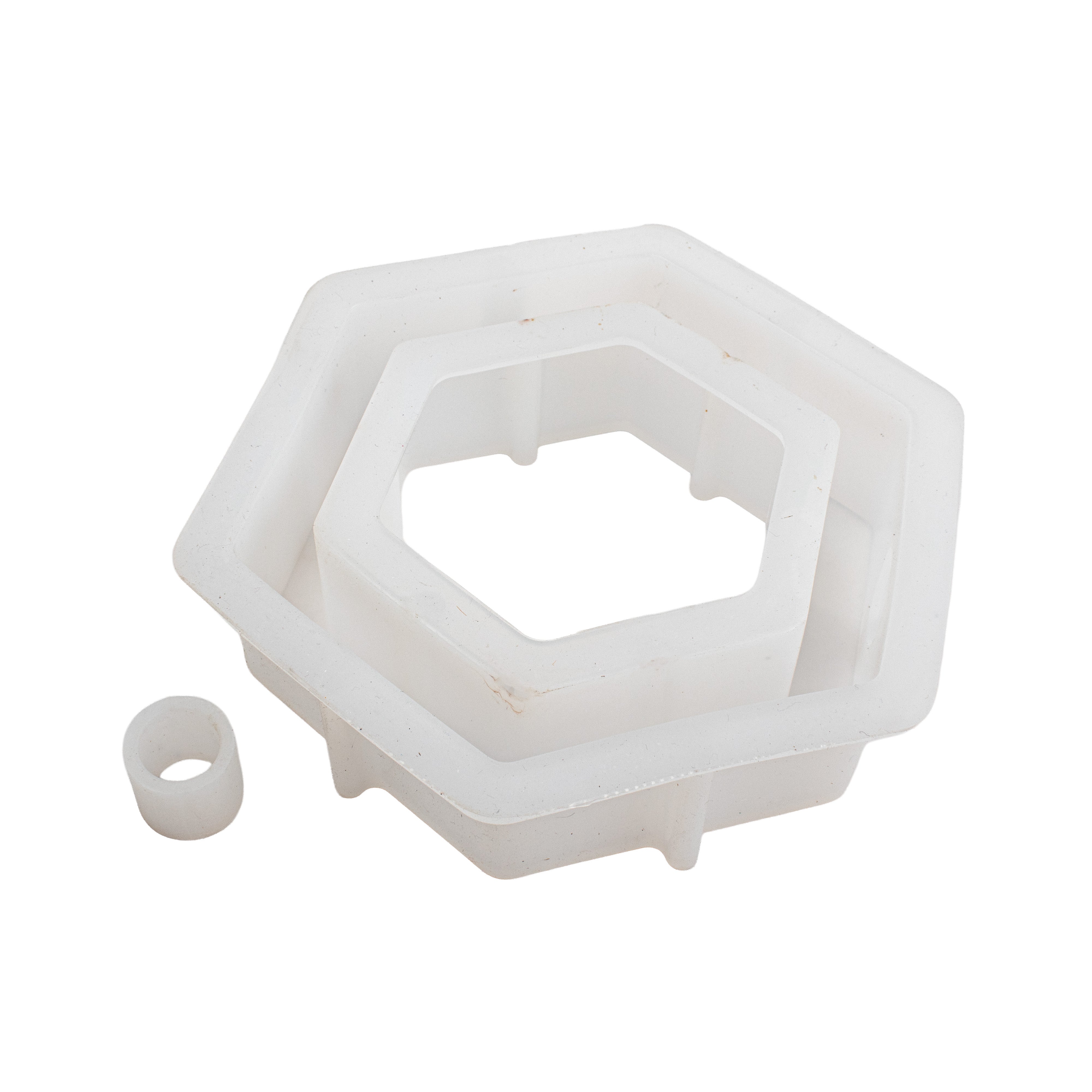 Silicone Mould Hexagon Planter With Tube 14 X D40mm 1pc
