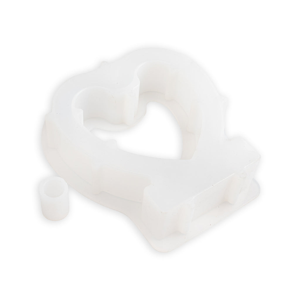 Silicone Mould Heart Flower Vase with Holder 15 X 14cm X D40mm 1pc