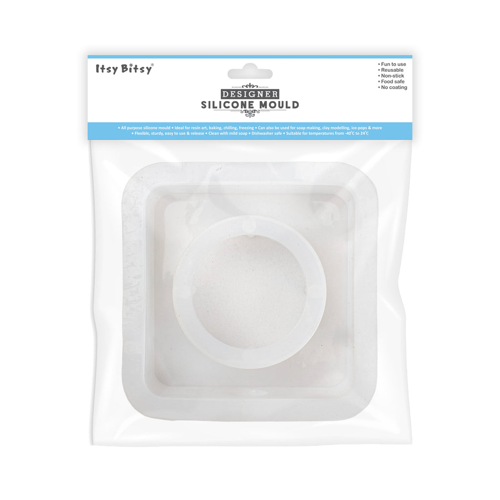 Silicone Mould Square Flower Vase with Holder 5 X 5Inch X D40mm 1pc