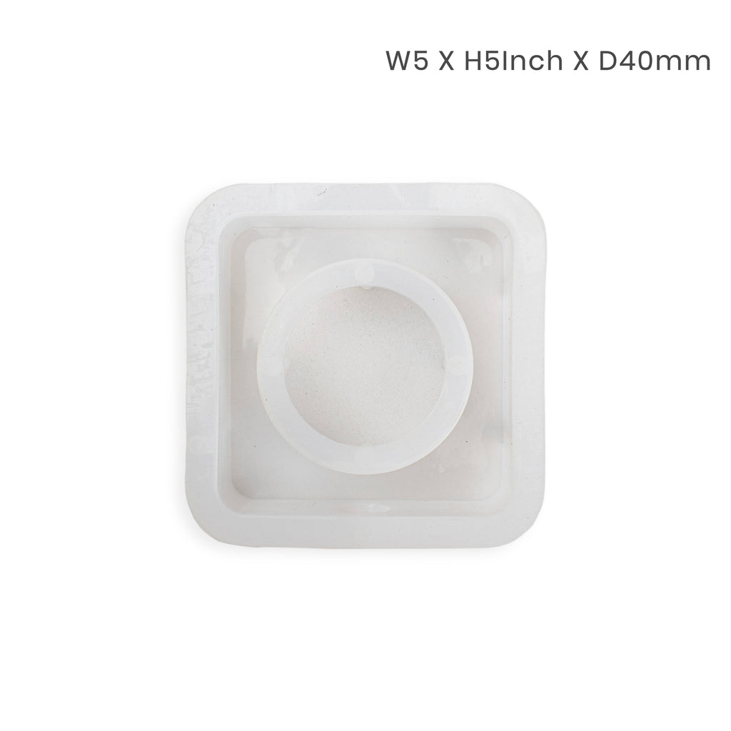 Silicone Mould Square Flower Vase with Holder 5 X 5Inch X D40mm 1pc