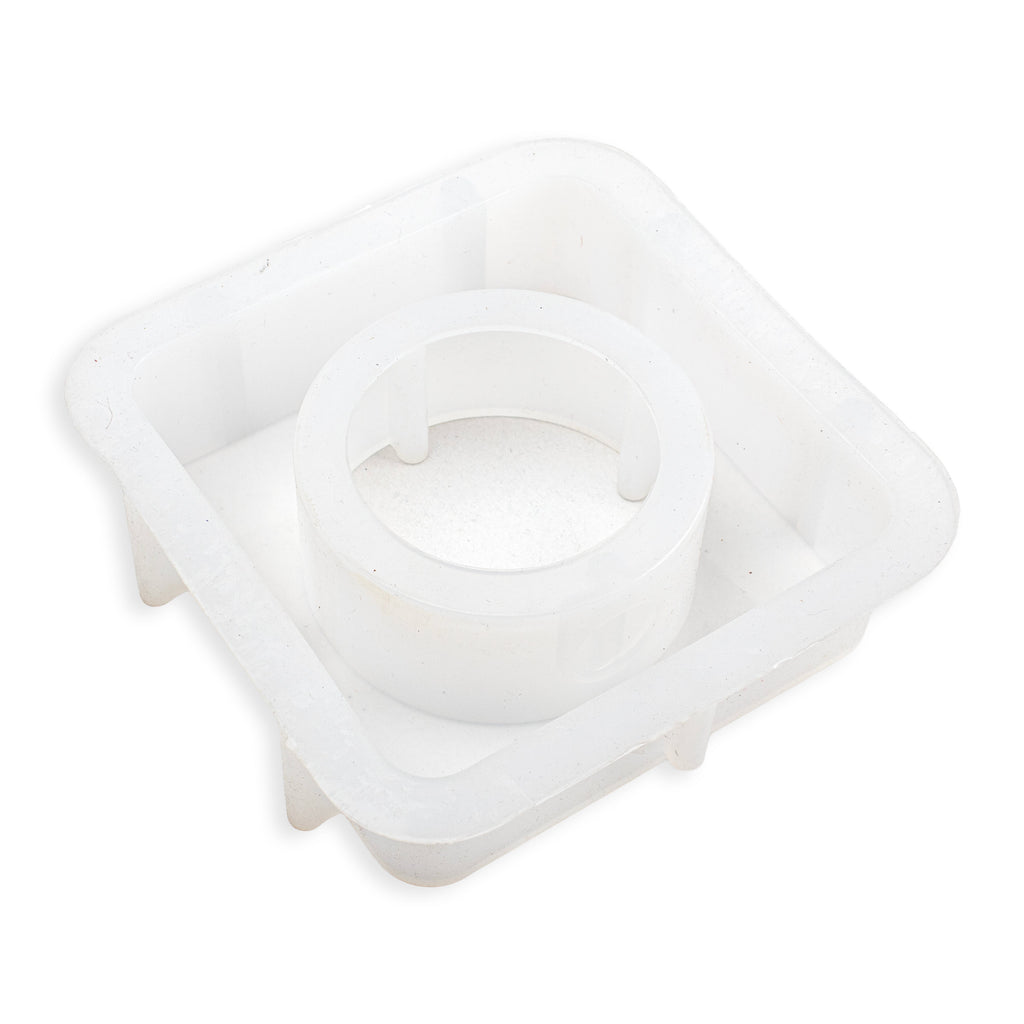 Silicone Mould Square Flower Vase with Holder 5 X 5Inch X D40mm 1pc