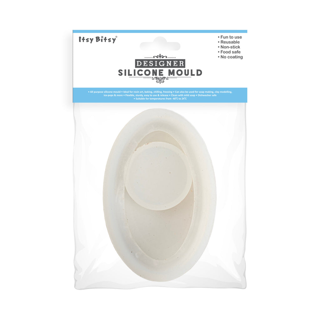 Silicone Mould Oval T-light Candle 1pc