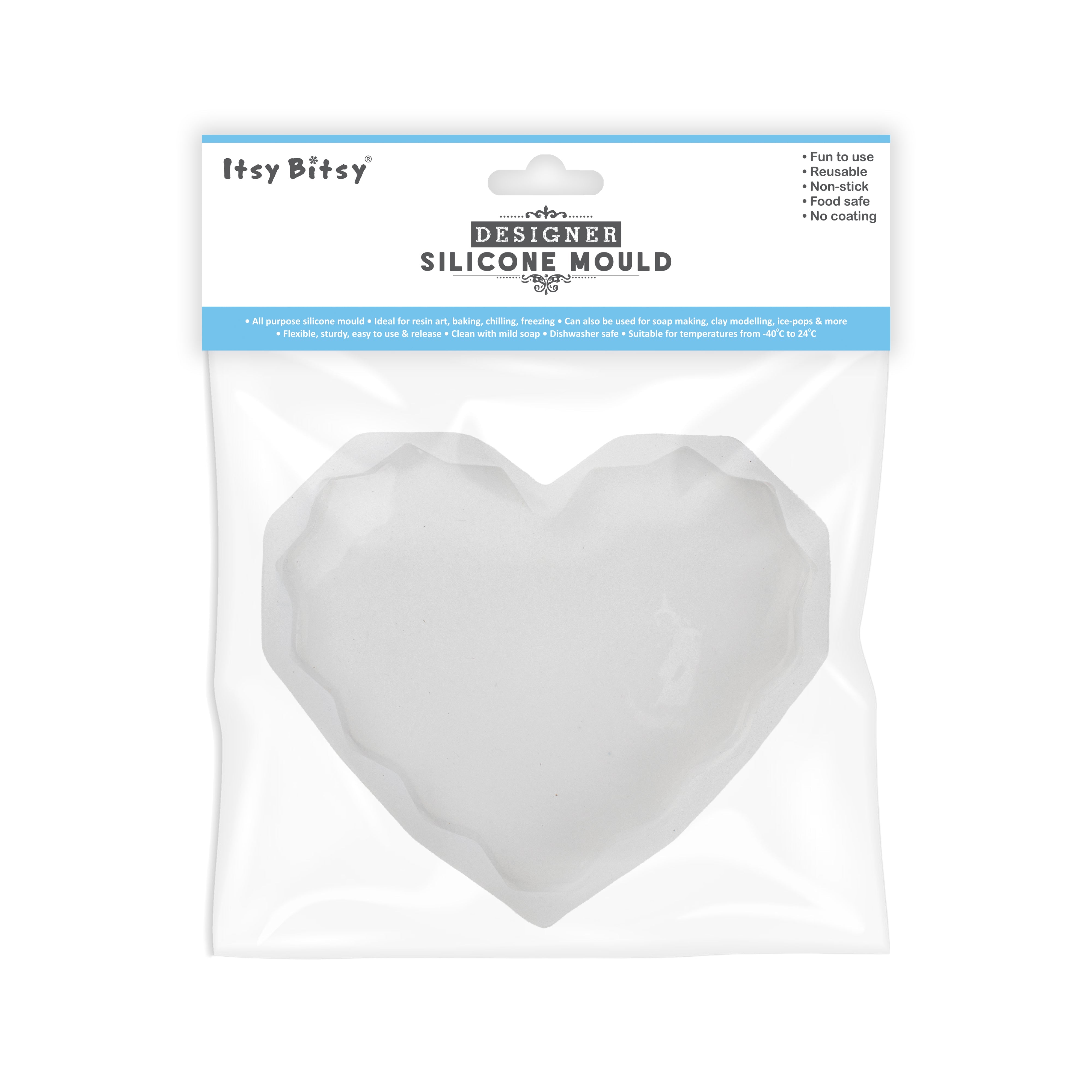 Silicone Mould Heart Wavy Edge 5Inch X D12mm 1pc