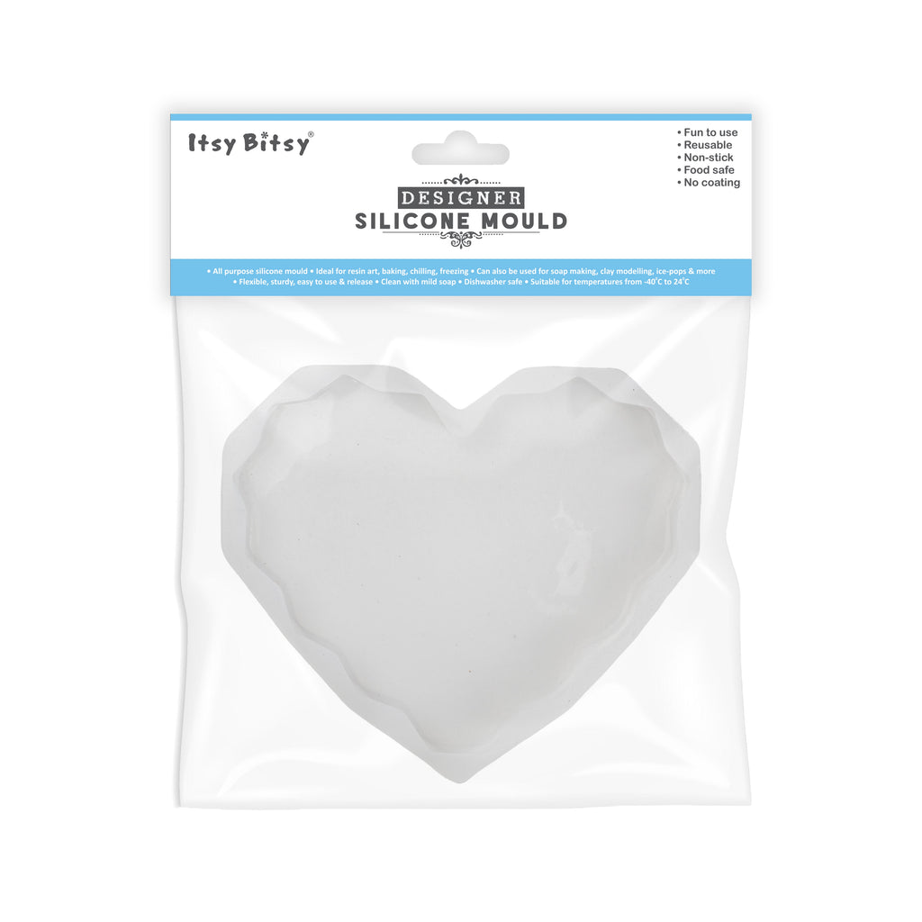 Silicone Mould Heart Wavy Edge 5Inch X D12mm 1pc