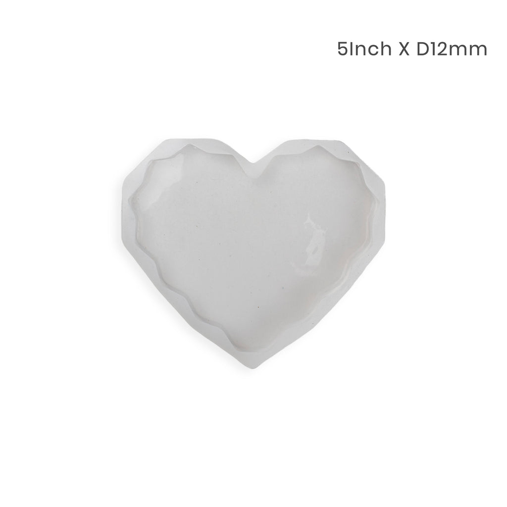 Silicone Mould Heart Wavy Edge 5Inch X D12mm 1pc