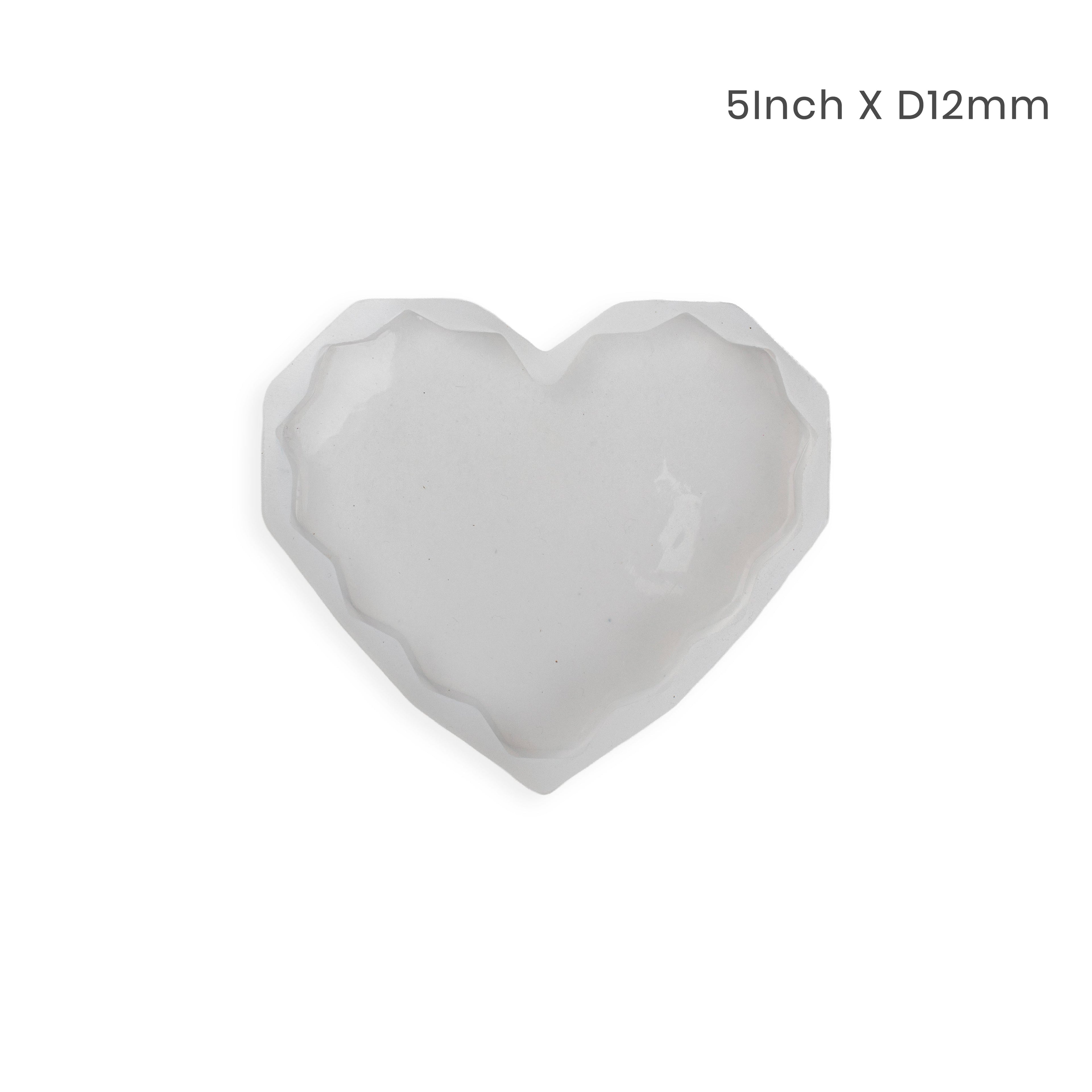 Silicone Mould Heart Wavy Edge 5Inch X D12mm 1pc