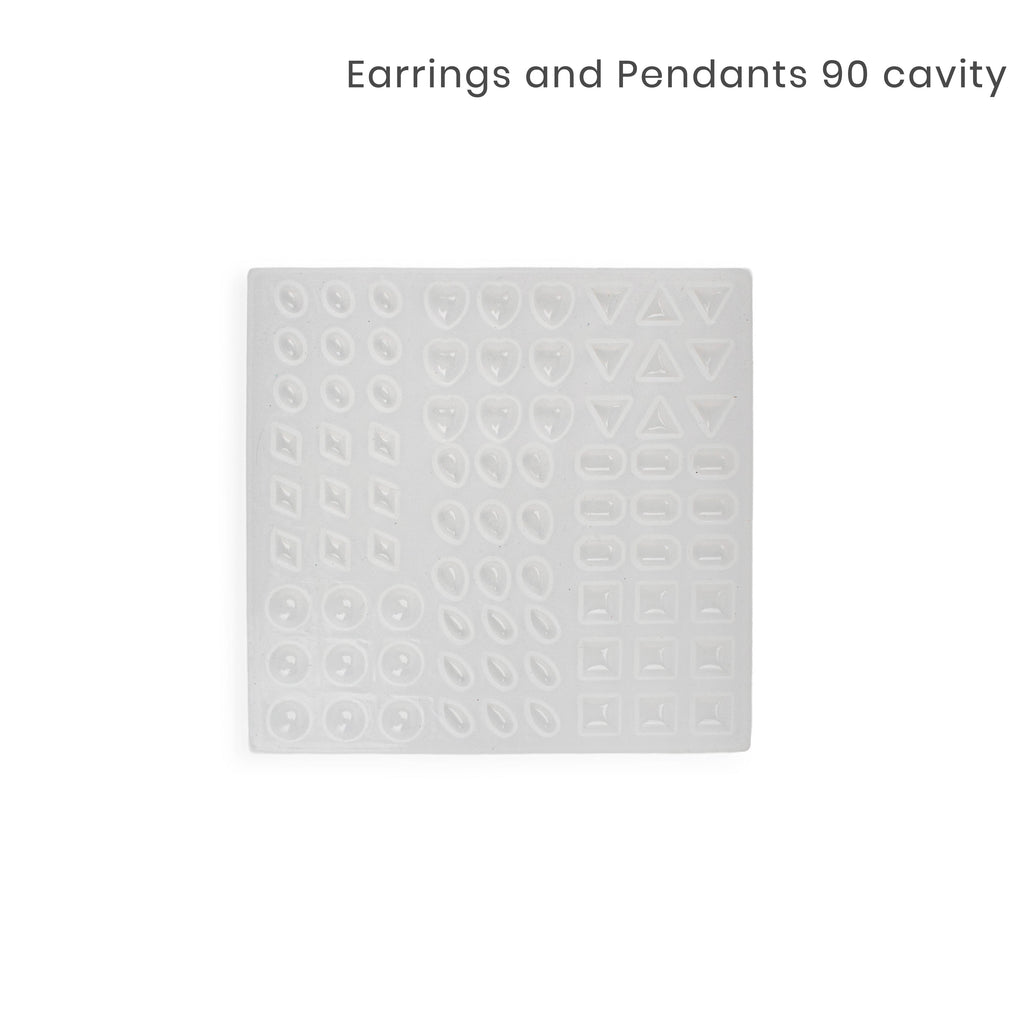Silicone Mould Earrings and Pendants 81 cavity 5Inch X 5Inch 1pc