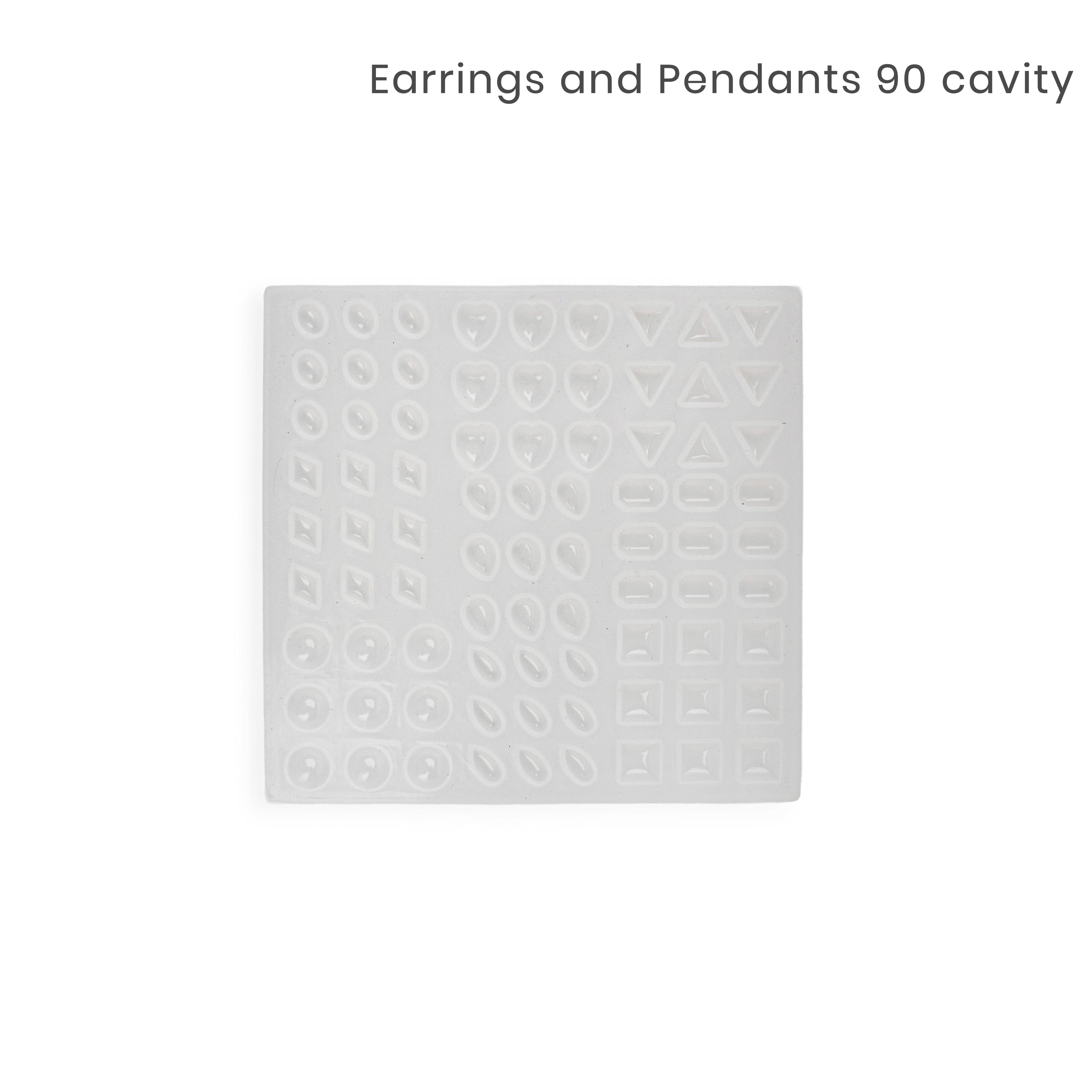 Silicone Mould Earrings and Pendants 81 cavity 5Inch X 5Inch 1pc