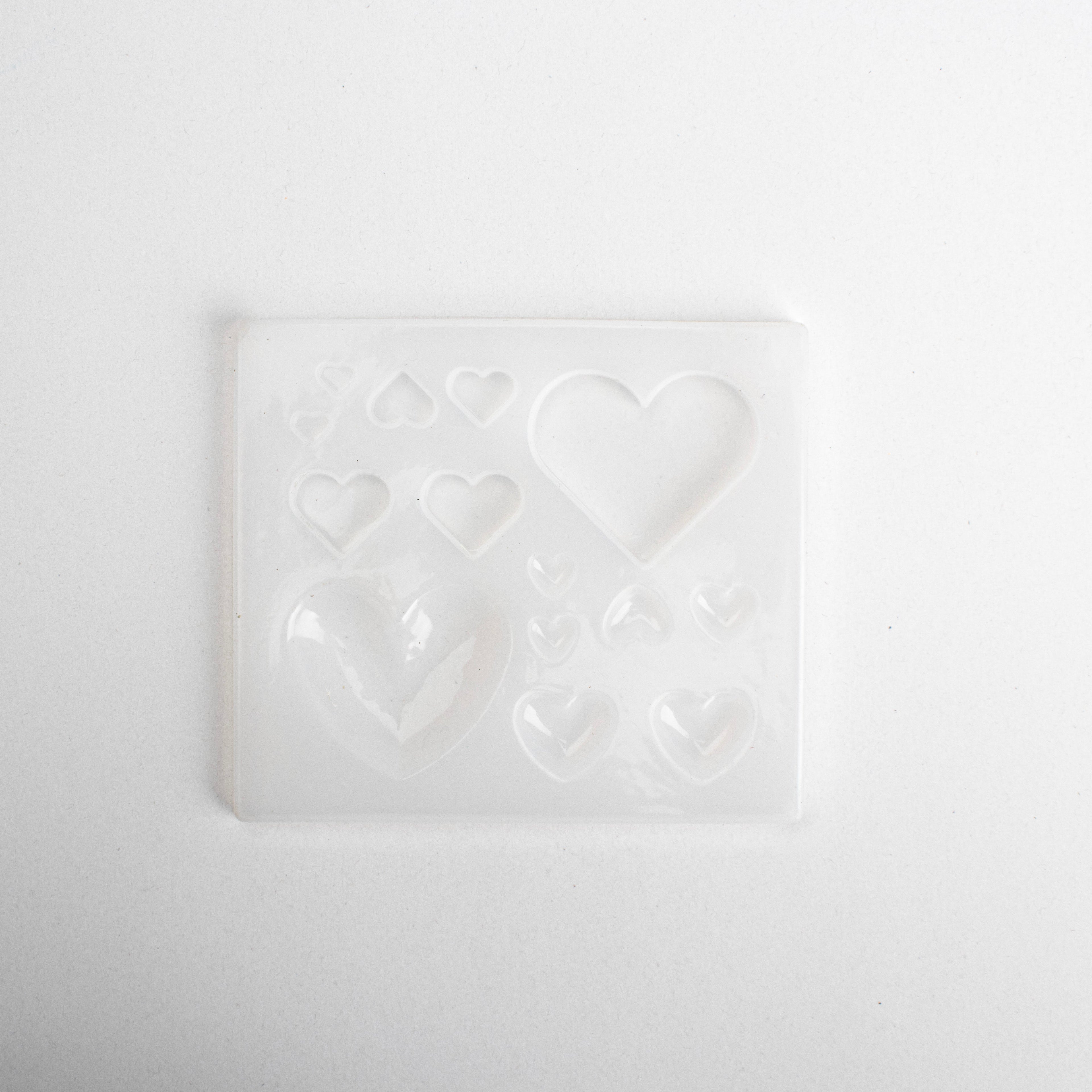Silicone Multi-heart mould 5Inch X 5.5Inch X D5mm 1pc