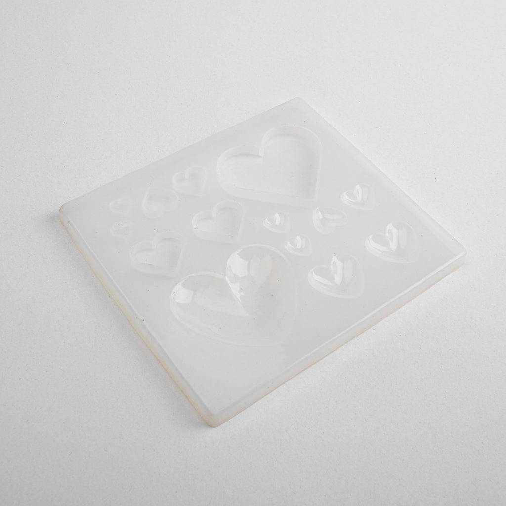 Silicone Multi-heart mould 5Inch X 5.5Inch X D5mm 1pc