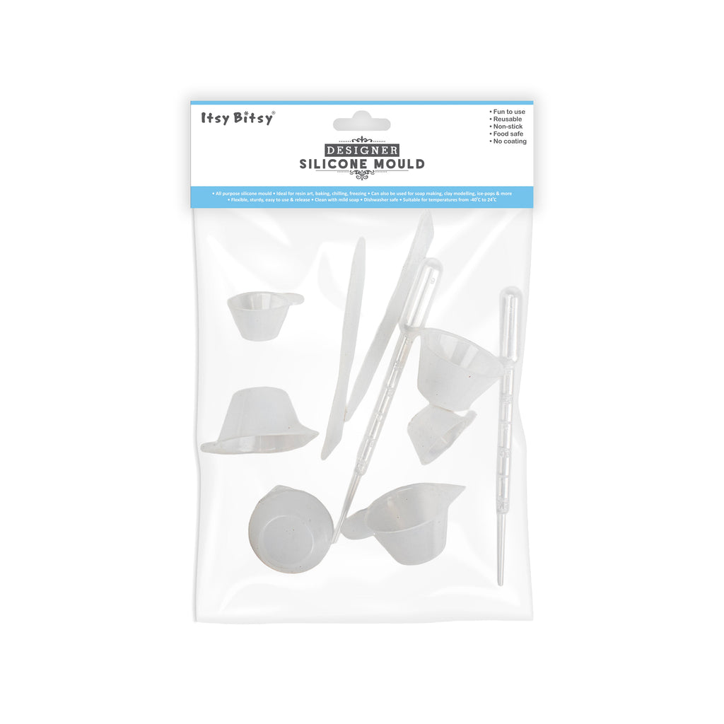 Silicone Mould Assorted Cups Sticks with Droppers 10pc Set