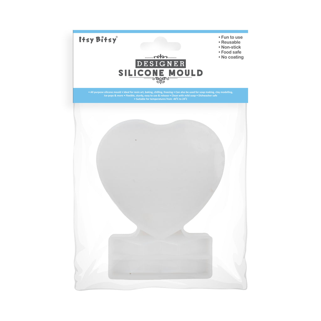 Silicone Mould Heart with frame 1pc