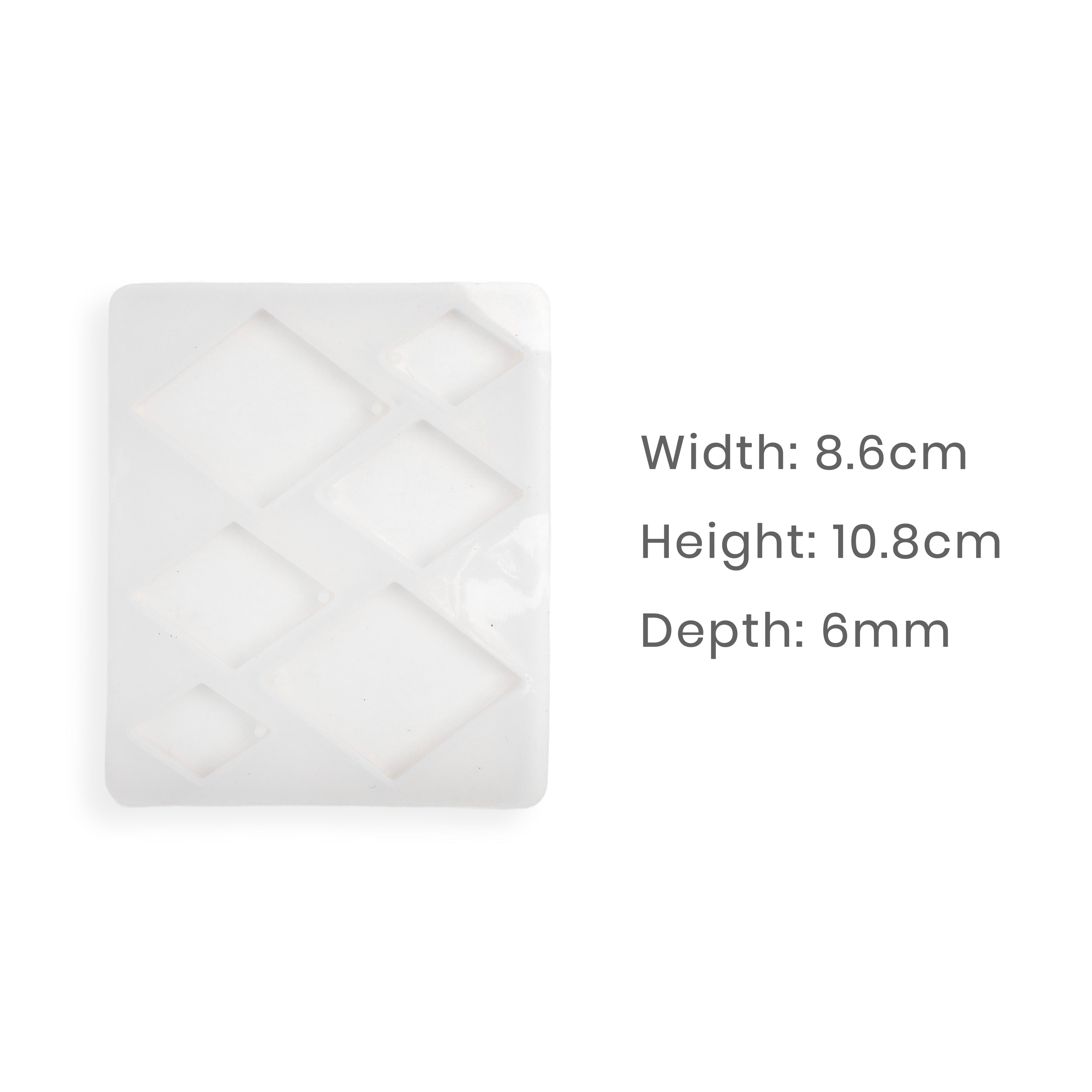 Silicone Mould Assorted Rhombus 6 cavity 10.8 X 8.6cm X D6mm 1pc