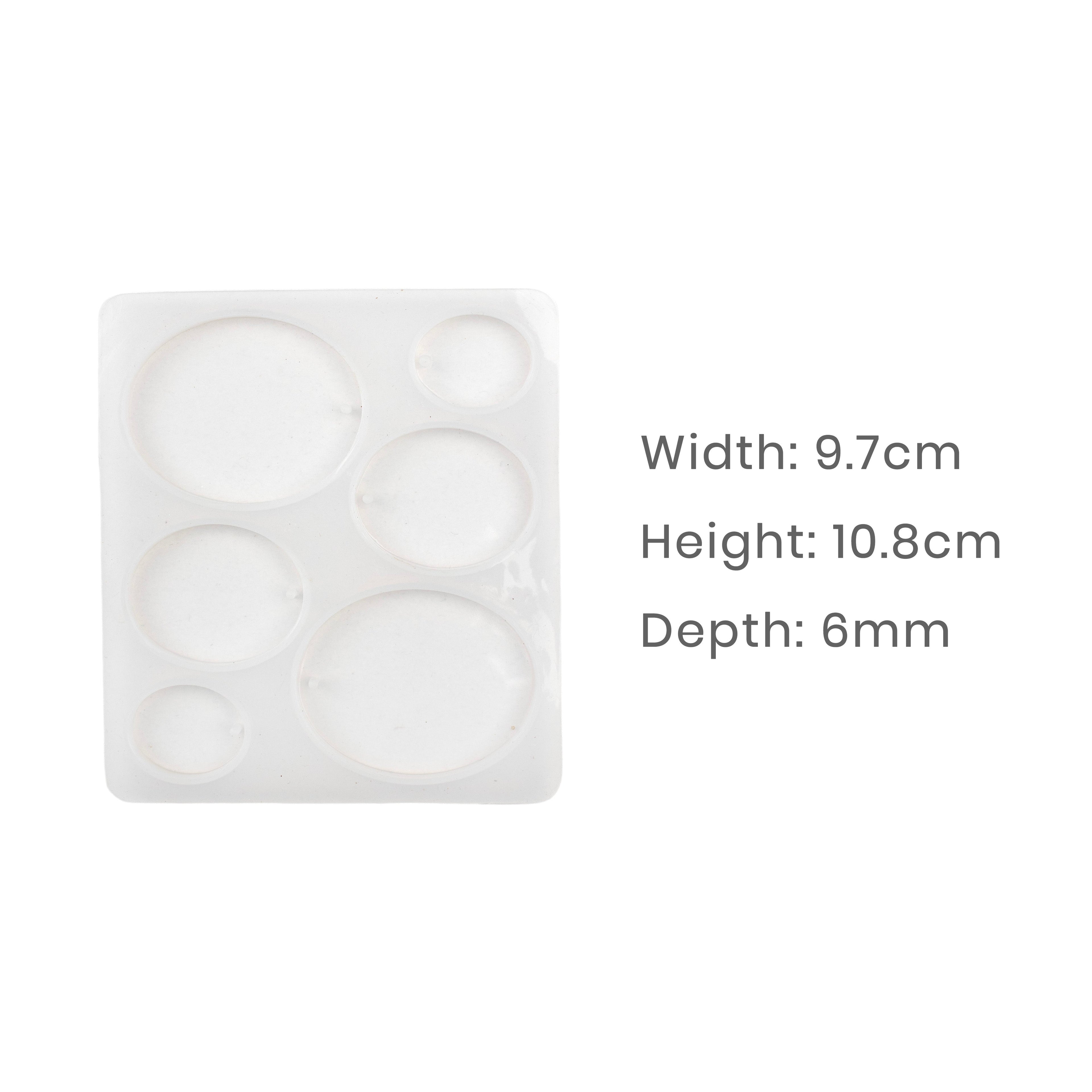 Silicone Mould Assorted Oval 6 cavity 10.7 X 7.9cm X D6mm 1pc