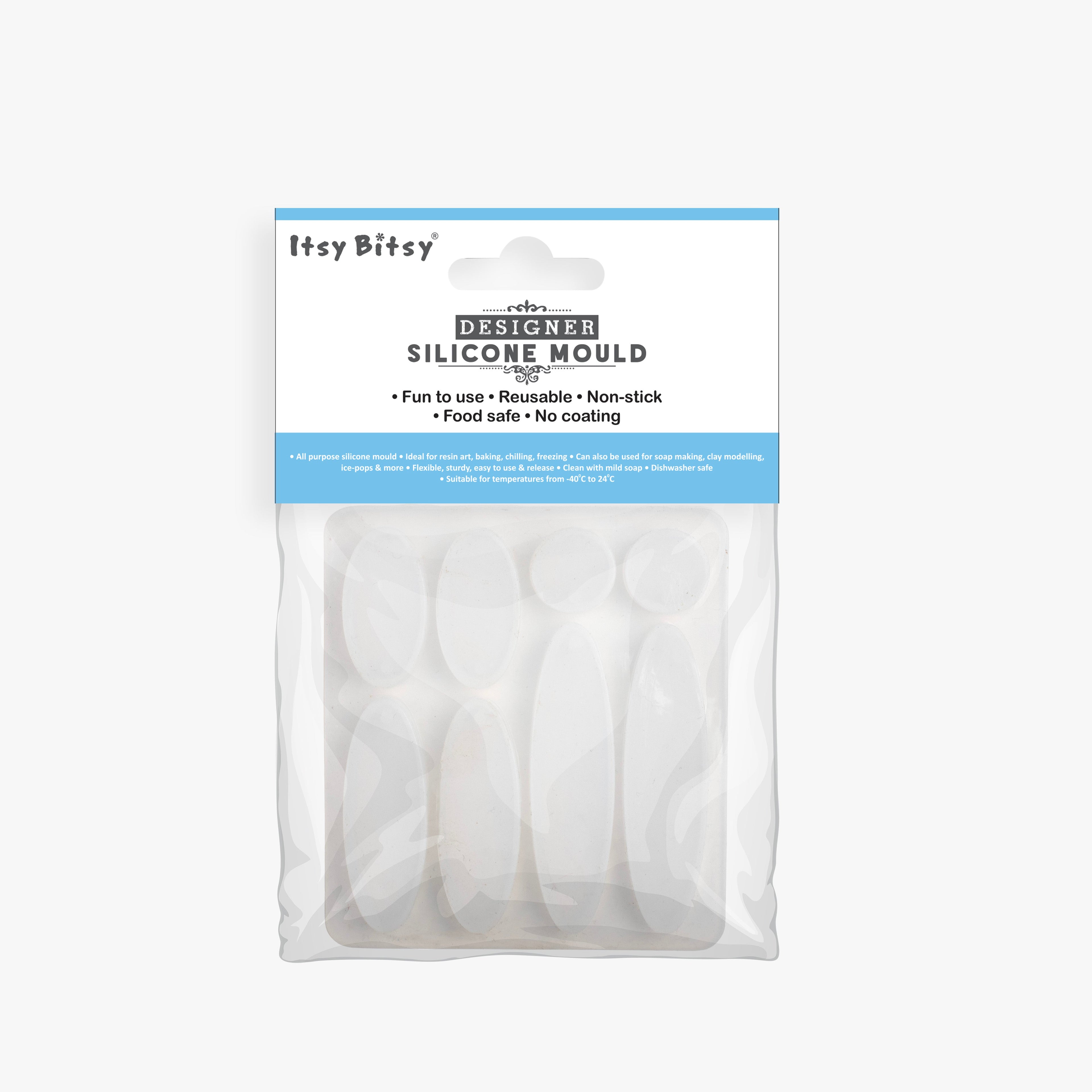 Silicone Mould Assorted Oval 8 cavity 10.7 X 7.9cm X D6mm 1pc