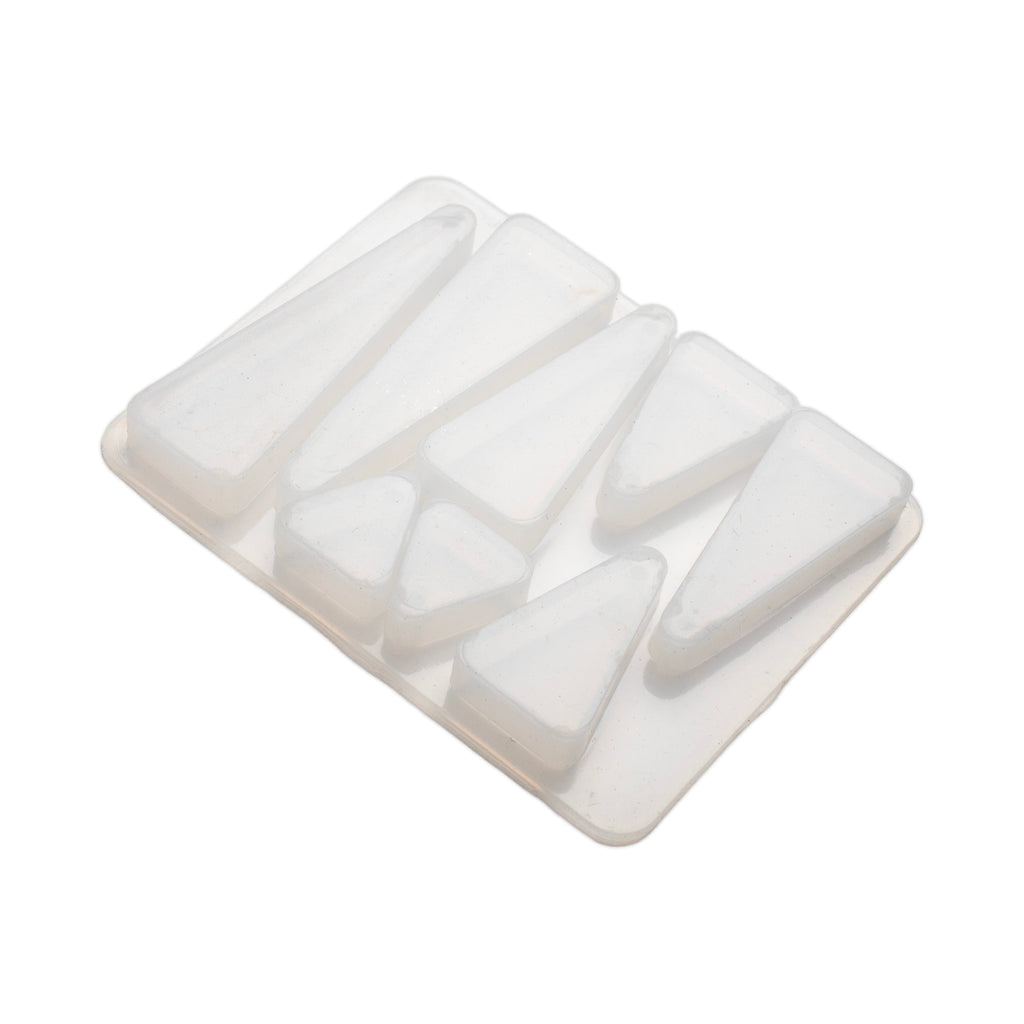 Silicone Mould Assorted Triangle 8 cavity 10.7 X 7.9cm X D6mm 1pc