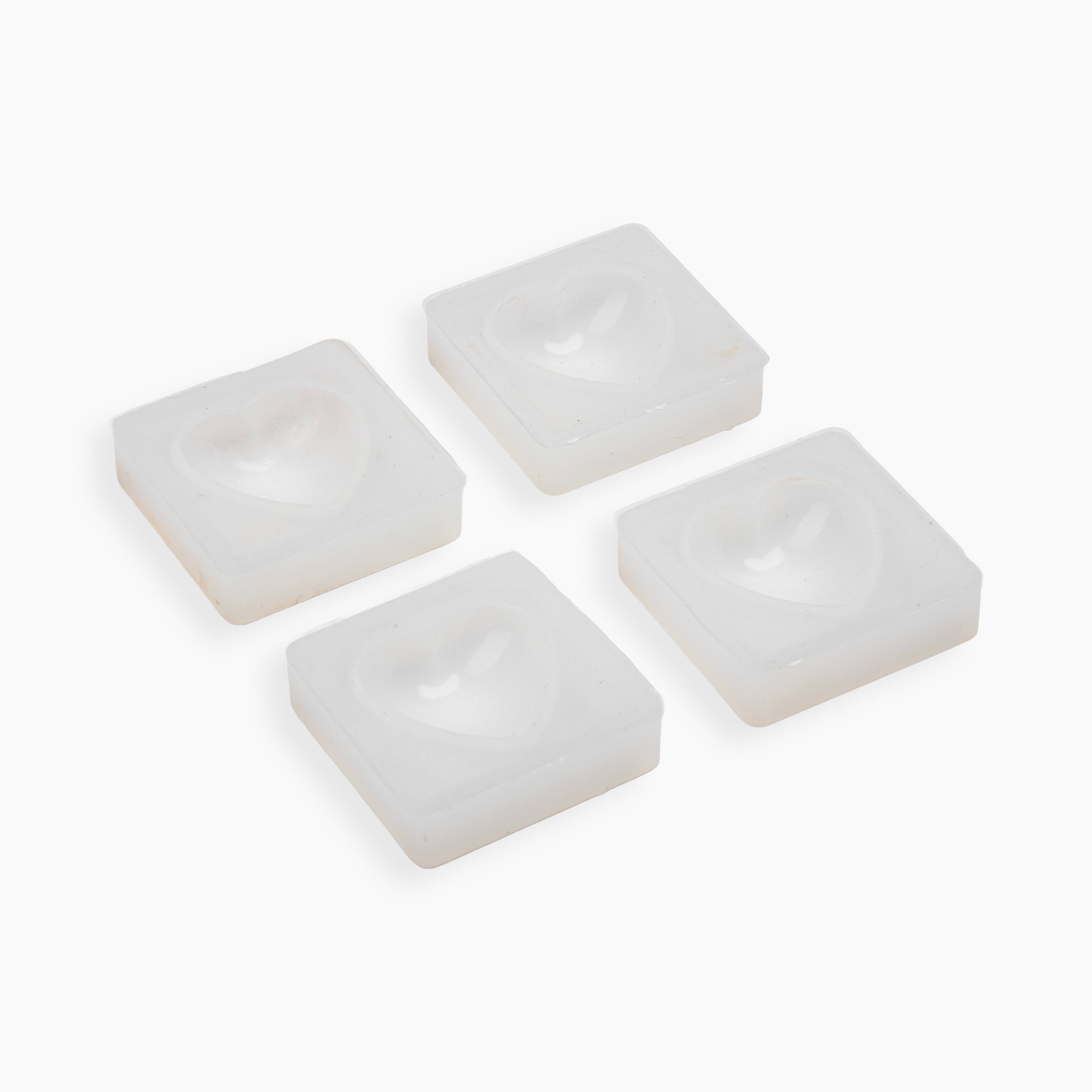 Silicone Mould Heart Locket 3.3 X 3.3cm X D6mm 4pc Set