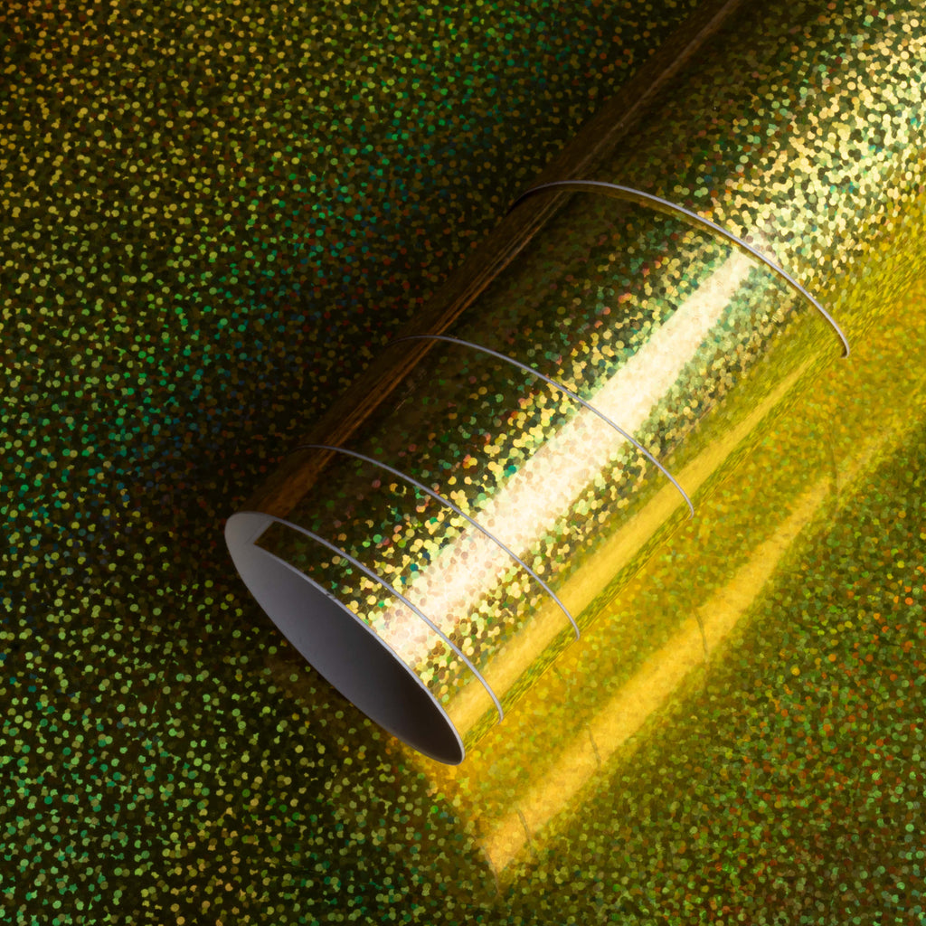 Vinyl Holographic Glitter Gold 12Inch X 2ft 1Roll