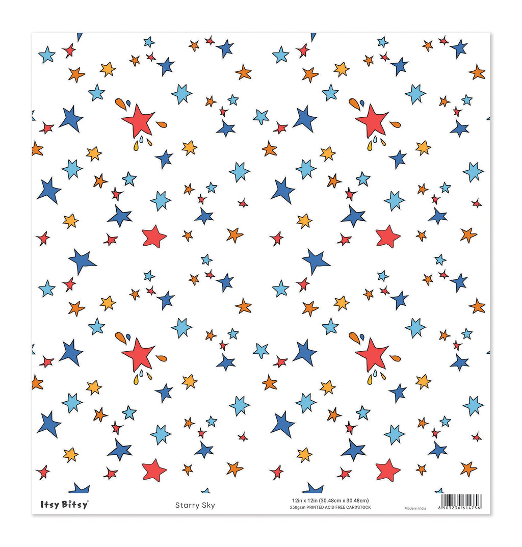 Printed Cardstock |  12 X 12inch |  Starry Sky | 250gsm | 1Sheet