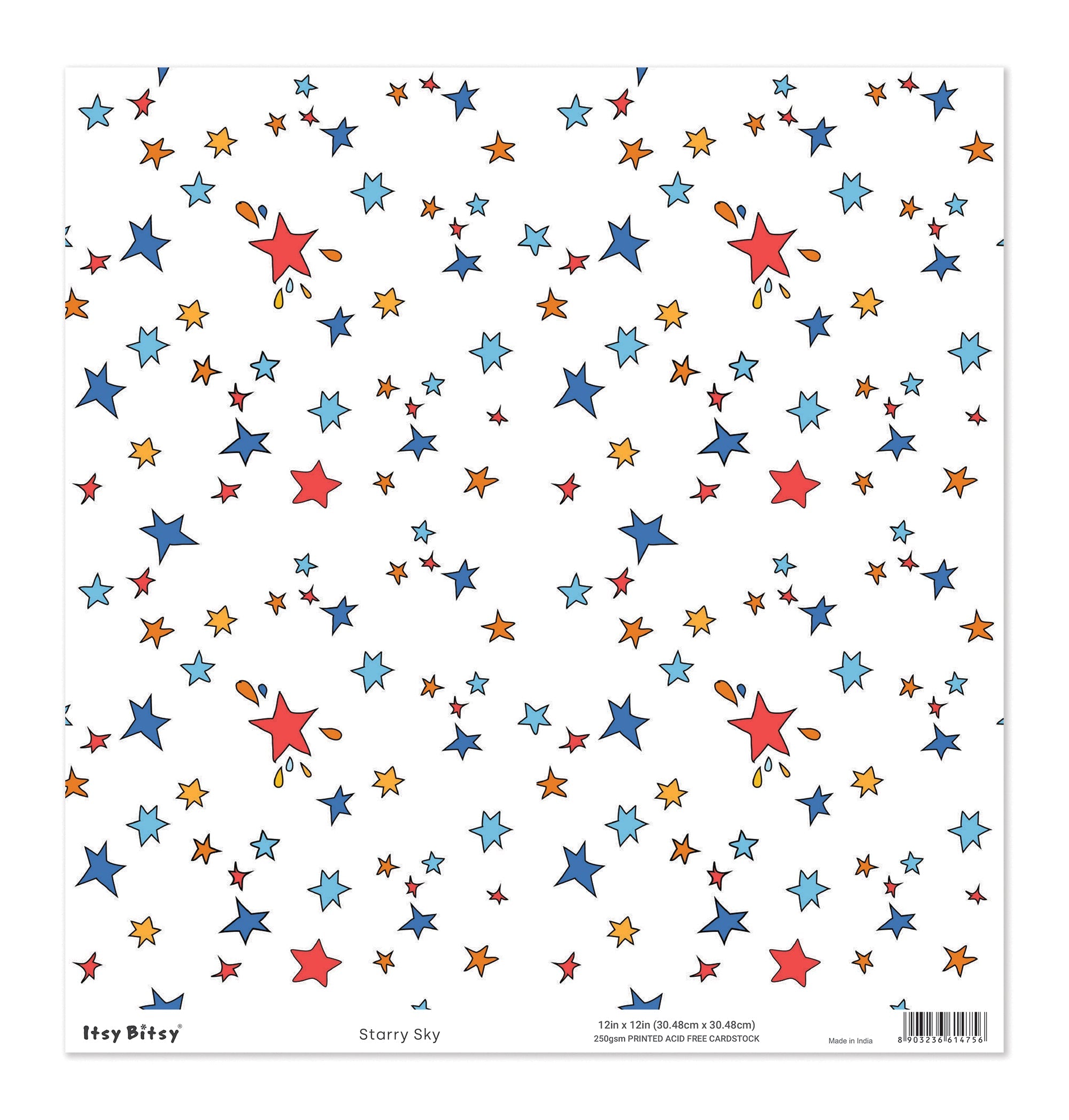 Printed Cardstock |  12 X 12inch |  Starry Sky | 250gsm | 1Sheet