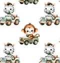 Printed Cardstock |  12 X 12inch |  Monkey Zebra Drive | 250gsm | 1Sheet