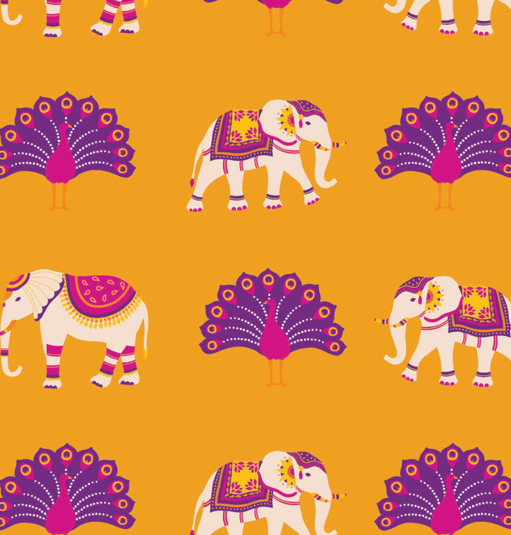 Printed Cardstock |  12 X 12inch |  Peacock & Elephant | 250gsm | 1Sheet