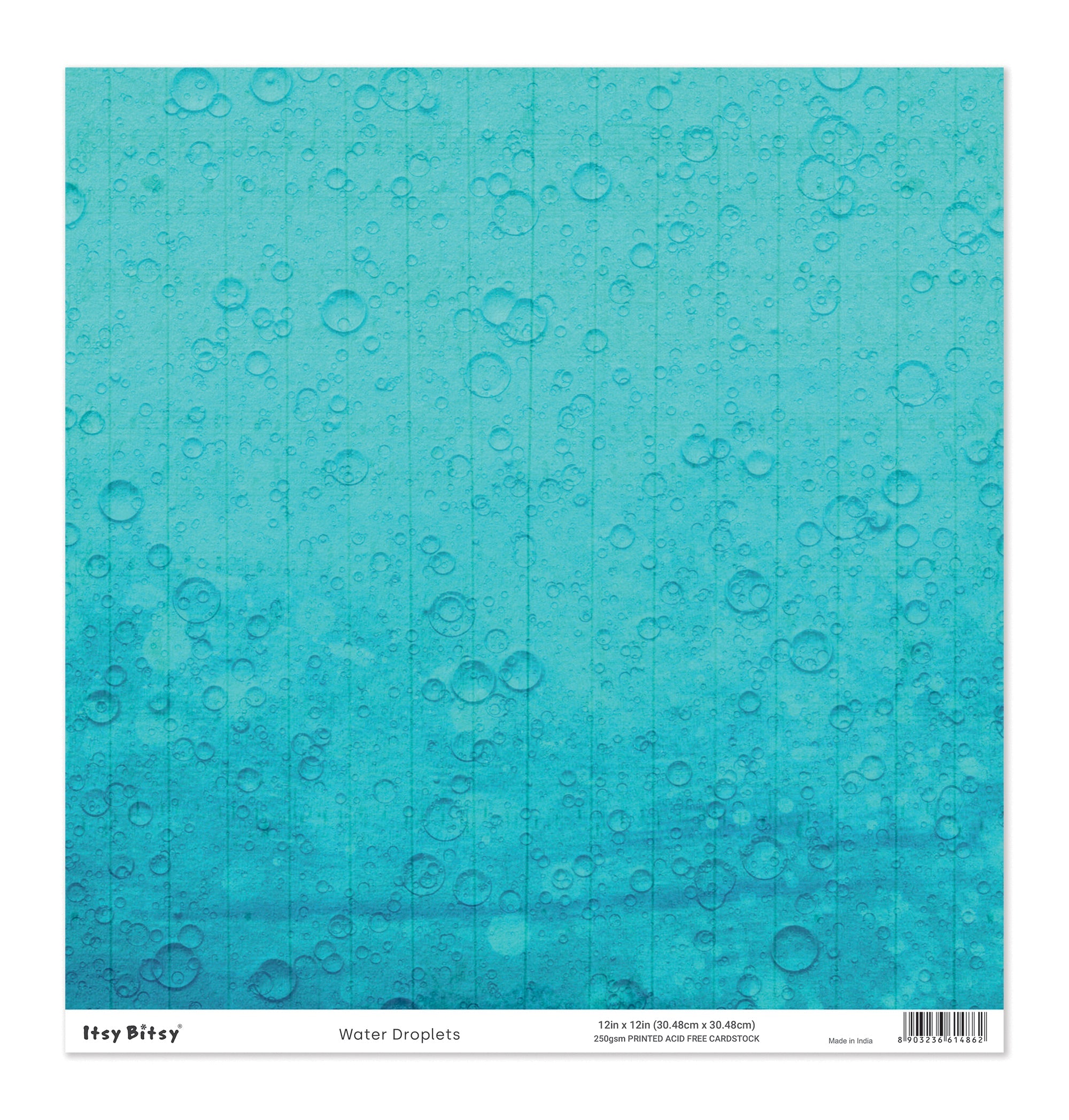 Printed Cardstock |  12 X 12inch |  Water Droplets | 250gsm | 1Sheet