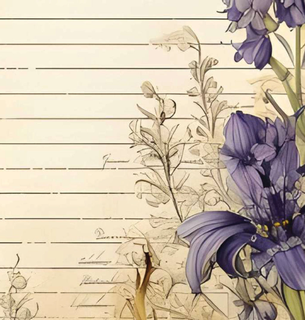 Printed Cardstock |  12 X 12inch |  Iris Bouquet | 250gsm | 1Sheet