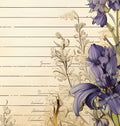 Printed Cardstock |  12 X 12inch |  Iris Bouquet | 250gsm | 1Sheet