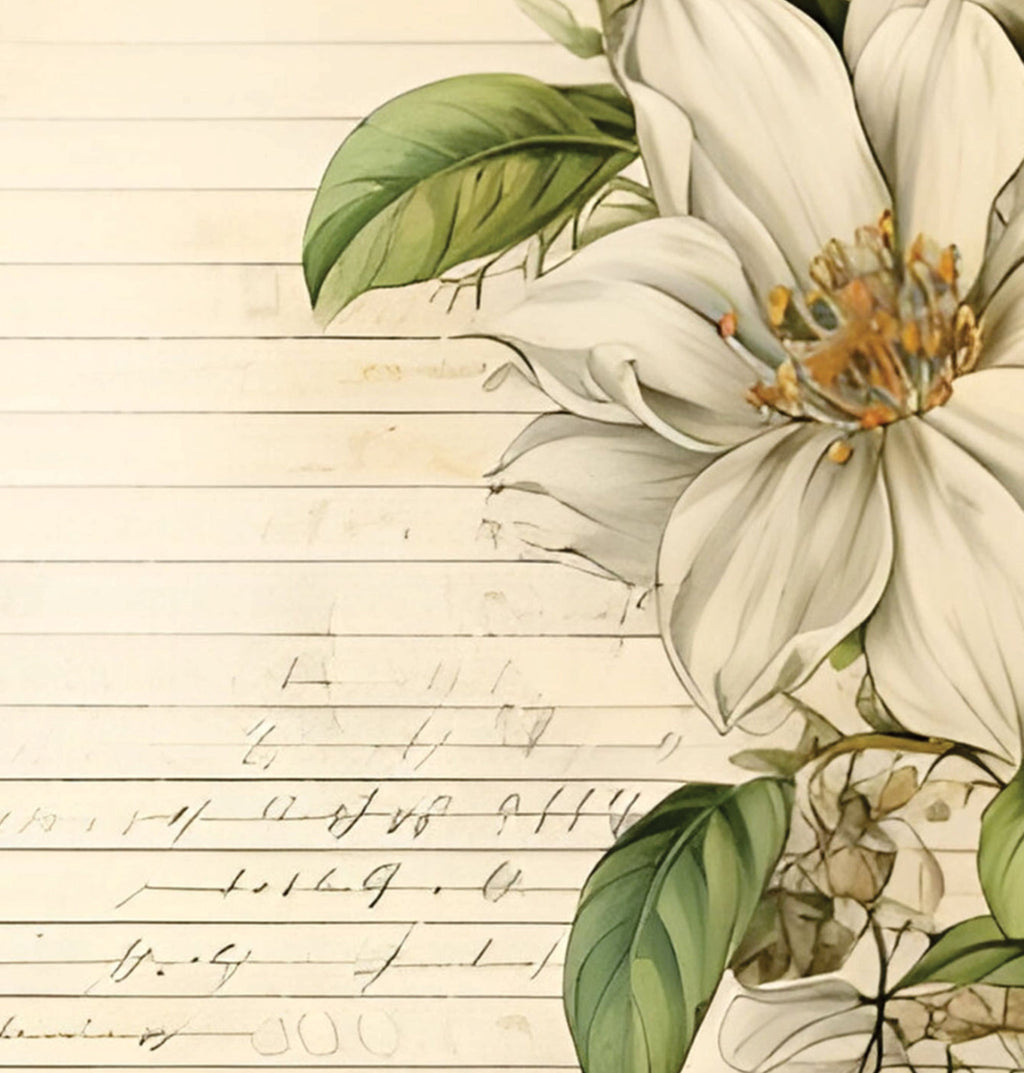 Printed Cardstock |  12 X 12inch |  Wild Gardenia | 250gsm | 1Sheet