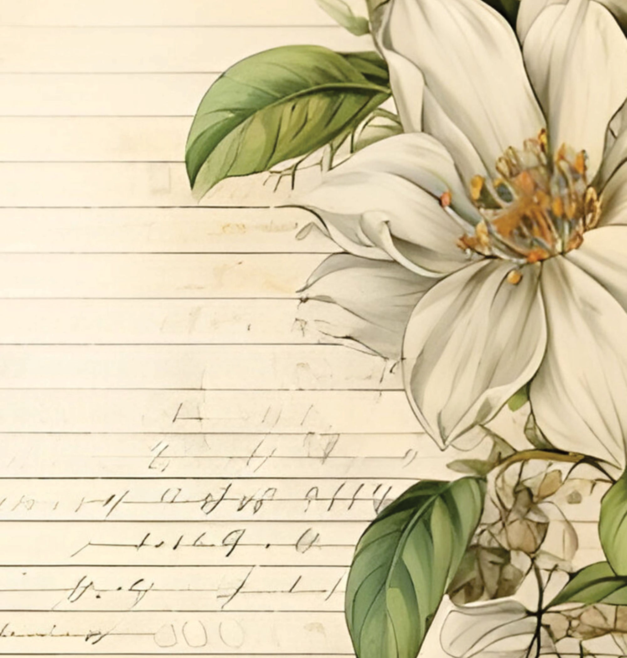Printed Cardstock |  12 X 12inch |  Wild Gardenia | 250gsm | 1Sheet
