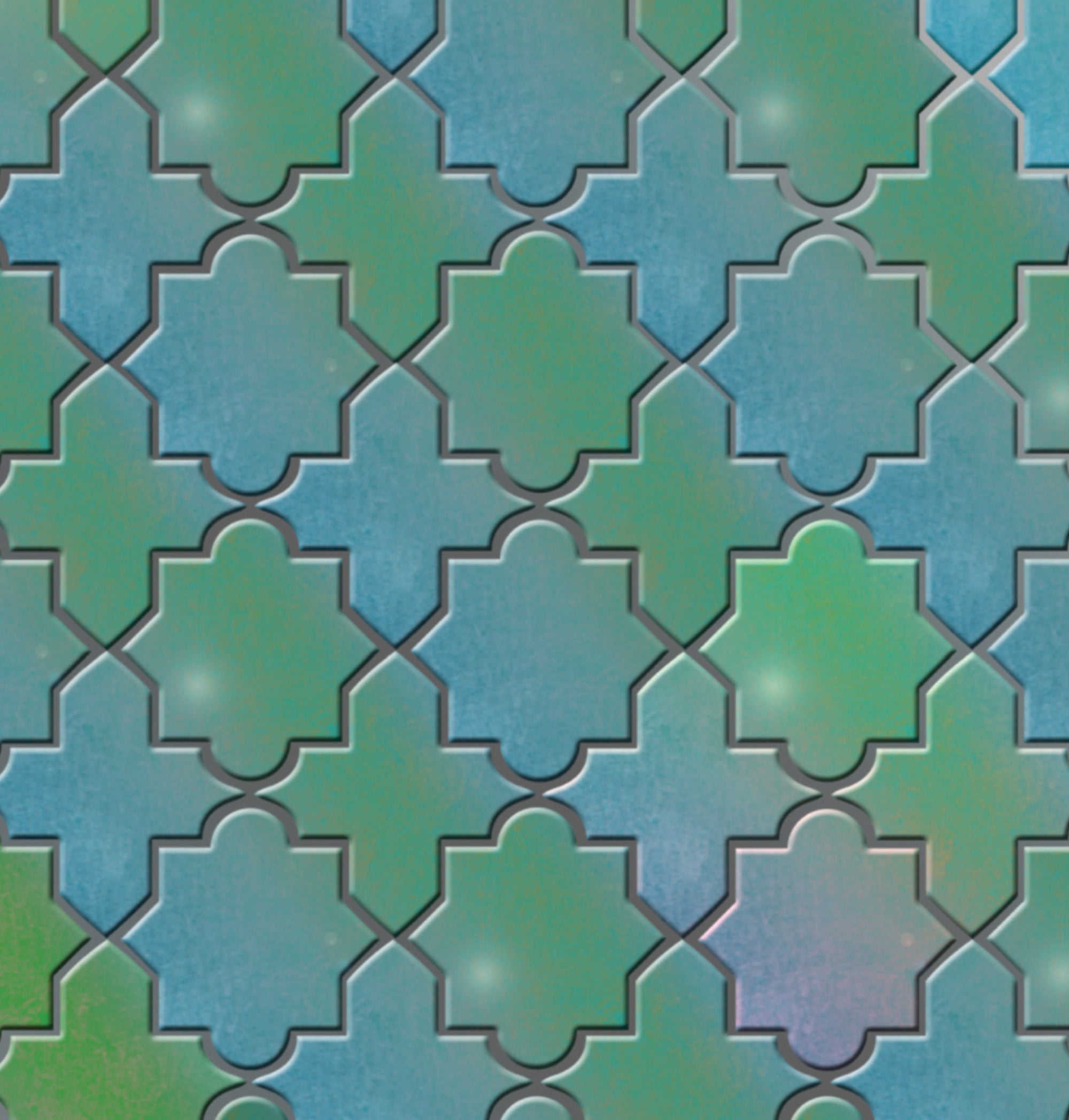 Printed Cardstock |  12 X 12inch |  Aqua Tiles | 250gsm | 1Sheet