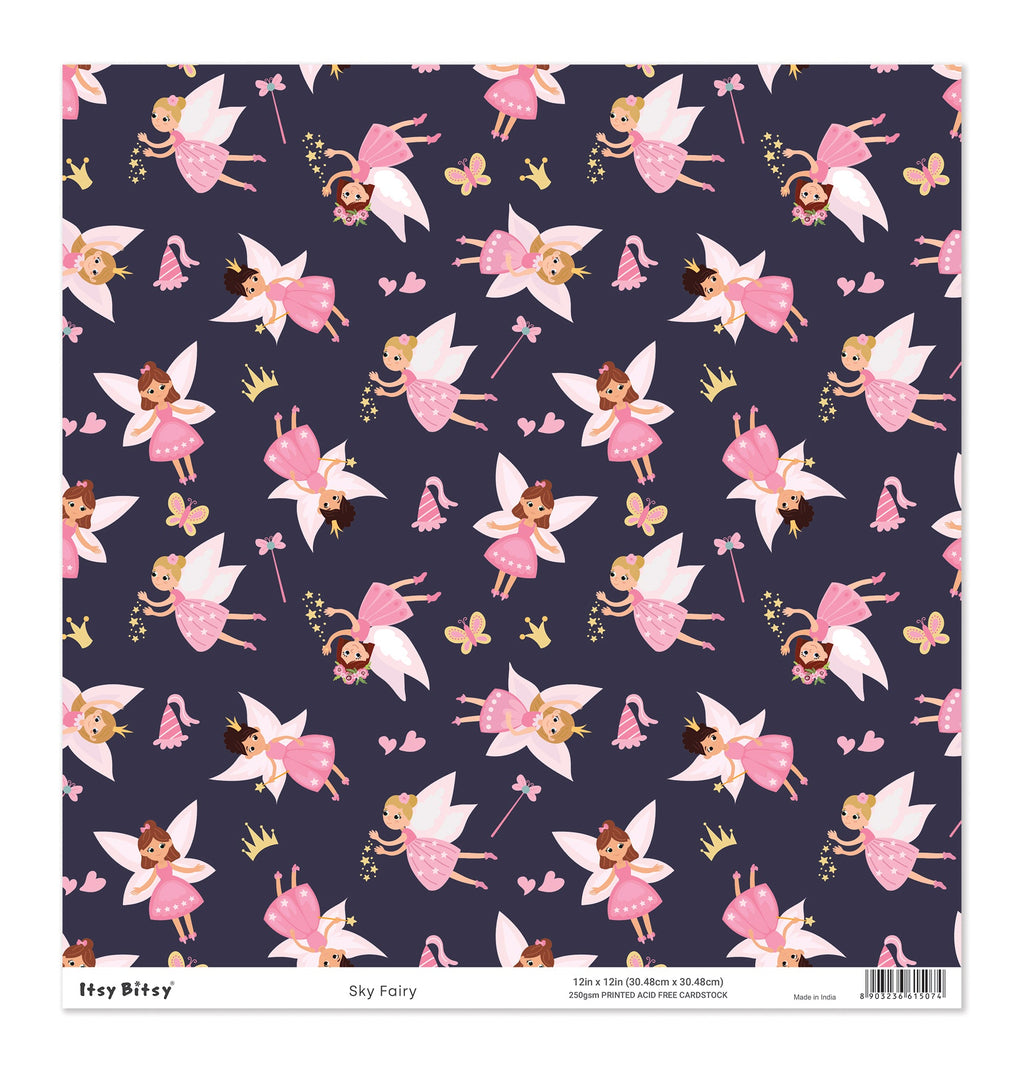 Printed Cardstock |  12 X 12inch |  Sky Fairy | 250gsm | 1Sheet