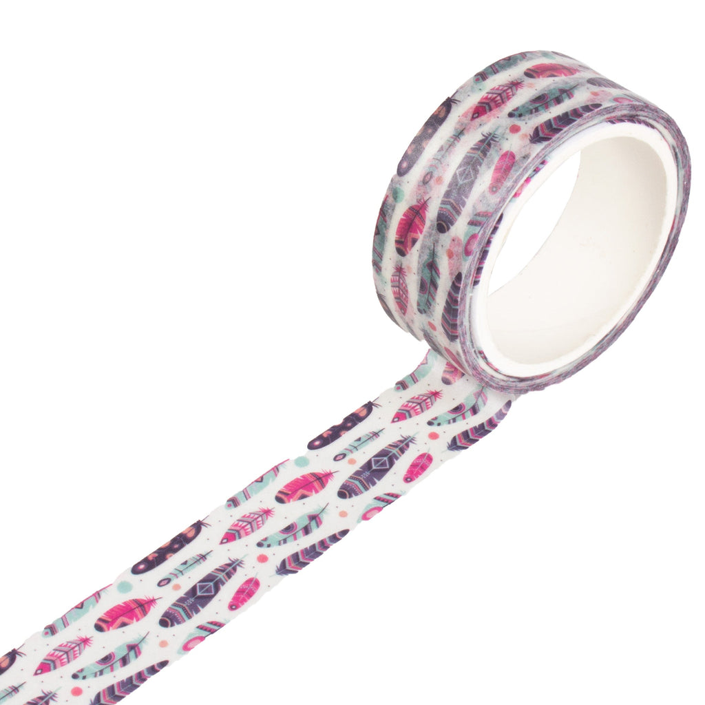 Washi Tape |Colourful Feathers | 15mmx10mtr | 1pc