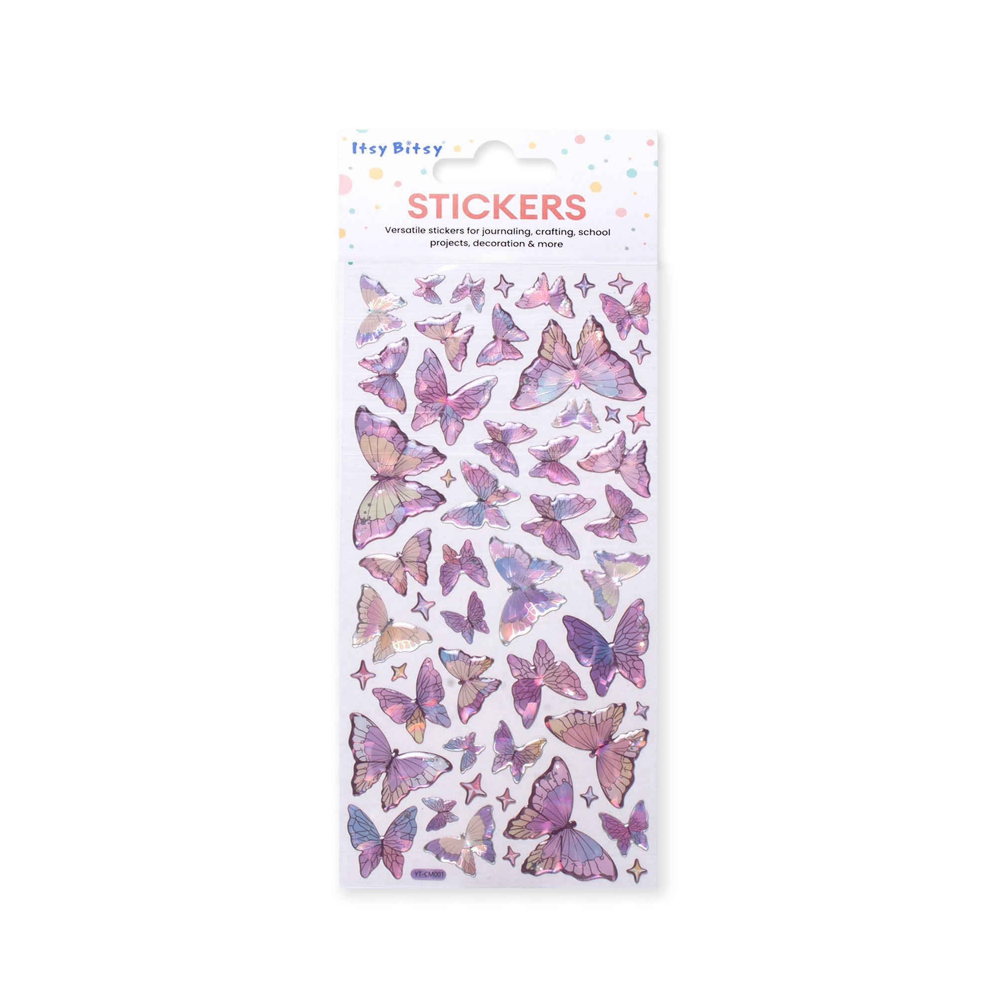 Resin Sticker Pretty Butterfly Purple Blend 53pcs