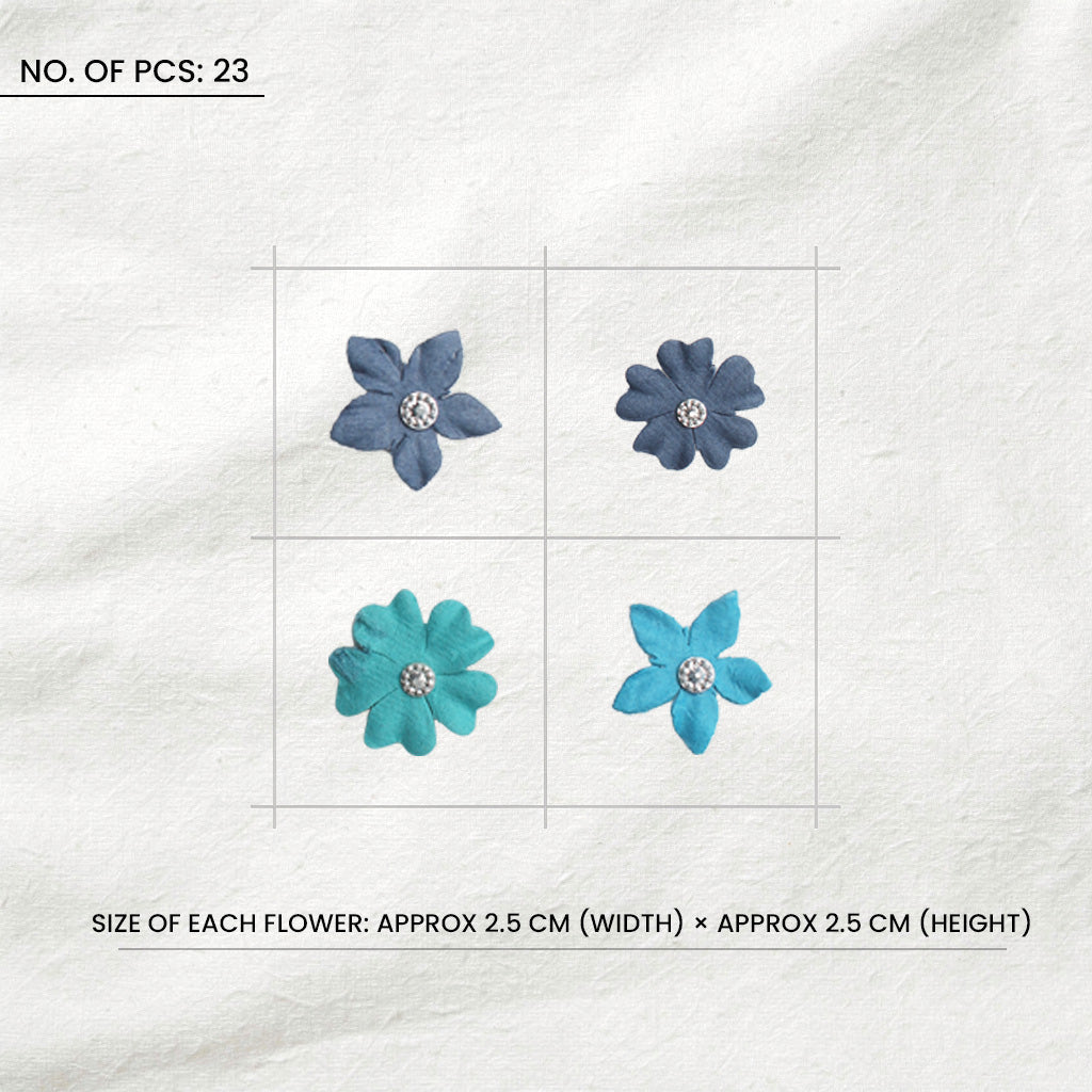 Handmade Flowers Karolina Blue Sky 23Pc