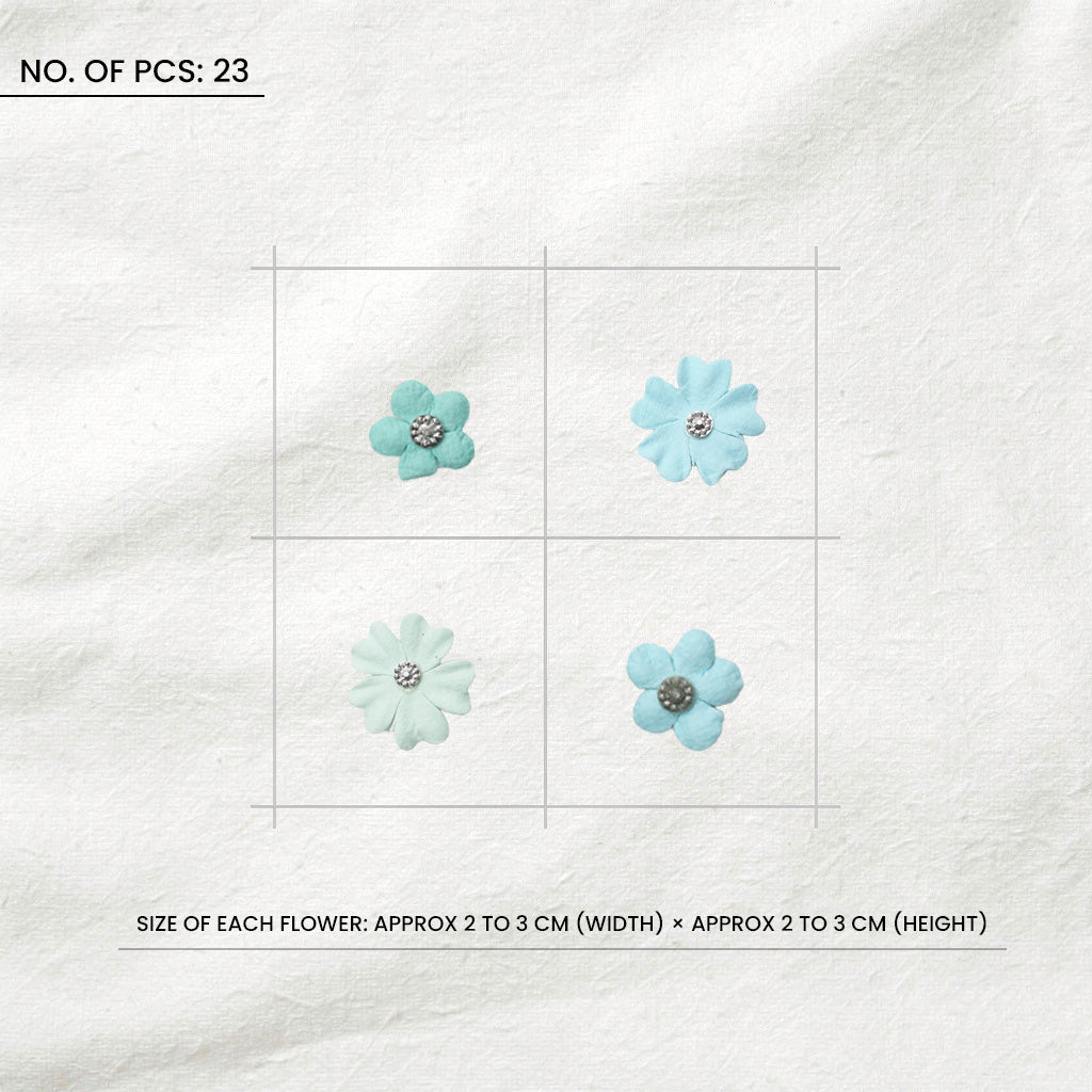 Handmade Flowers Karolina Teal Vibes 23Pc
