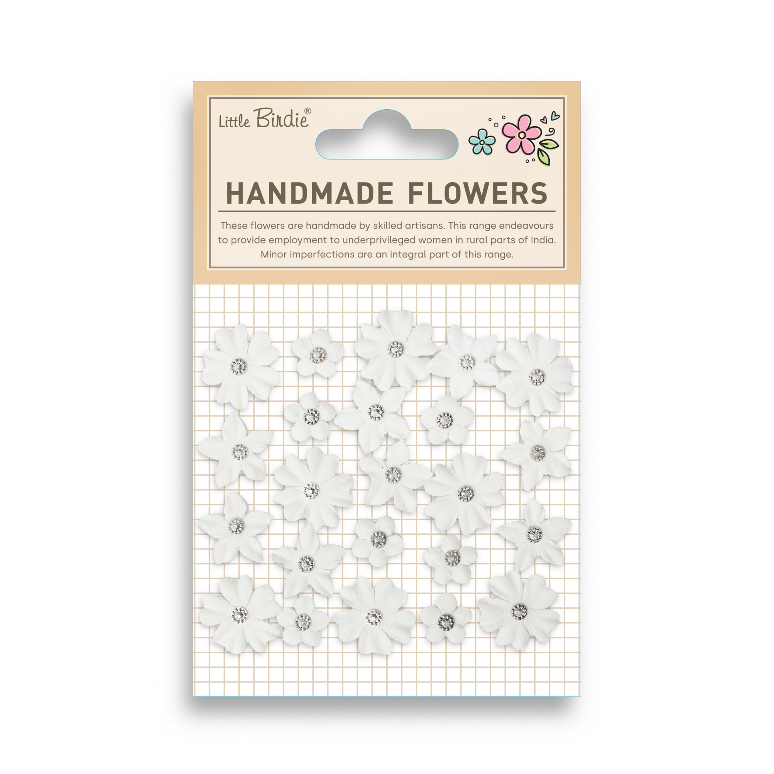 Handmade Flowers Karolina Ivory Pearl 23Pc