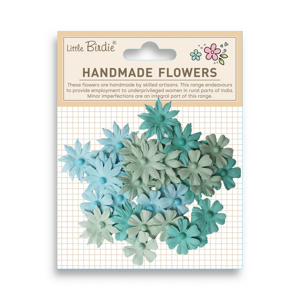 Handmade Flowers Valerie Teal Vibes 32Pc