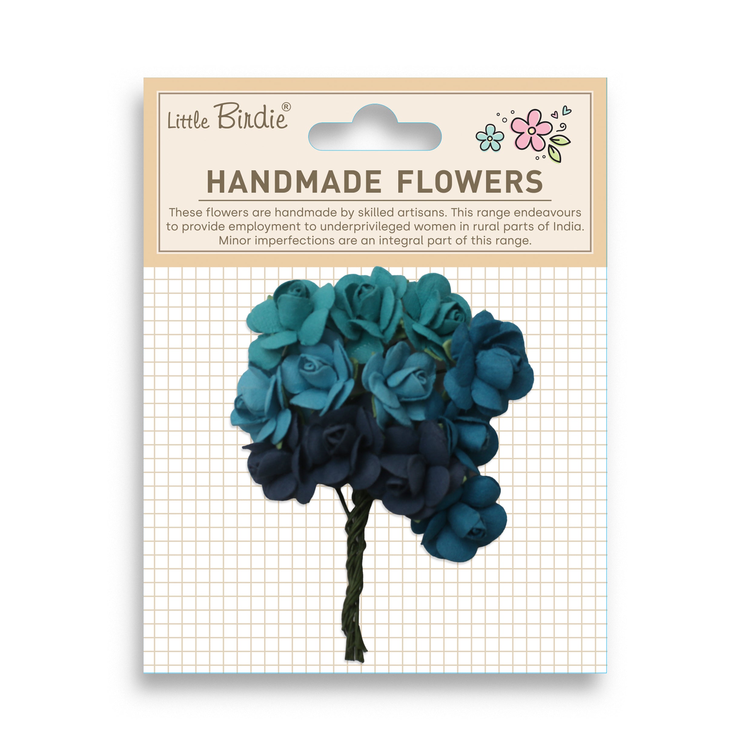 Handmade Flowers Catalina Blue Sky 12Pc