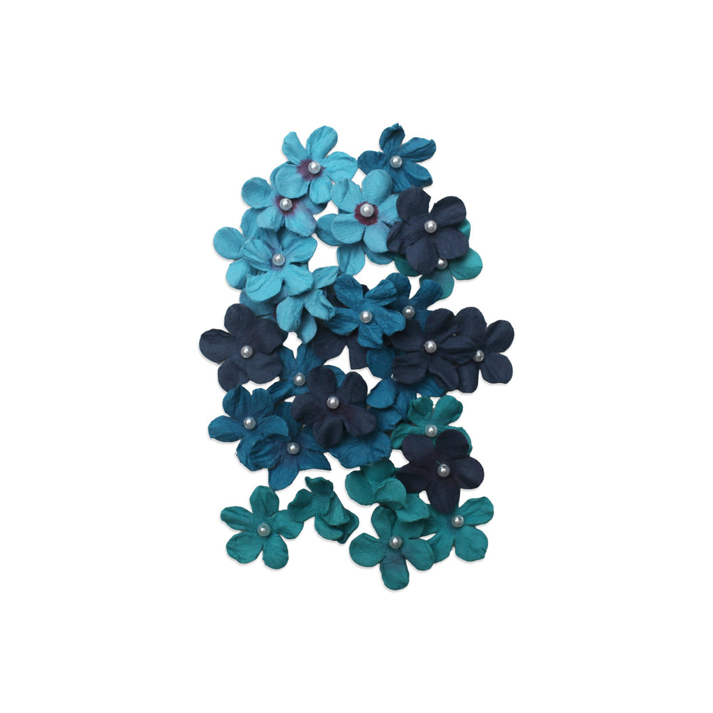 Handmade Flowers Pearl Petites Blue Sky 30Pc